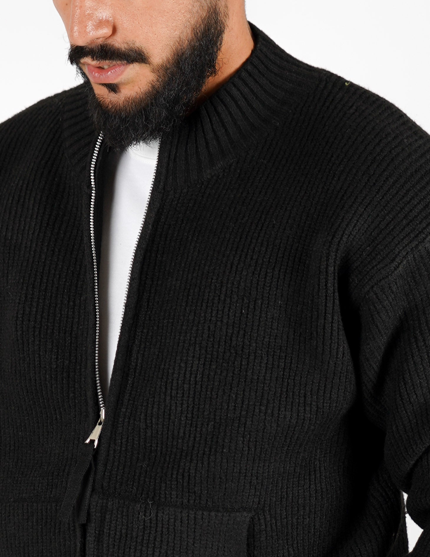 CARDIGAN CON ZIP MISTO LANA