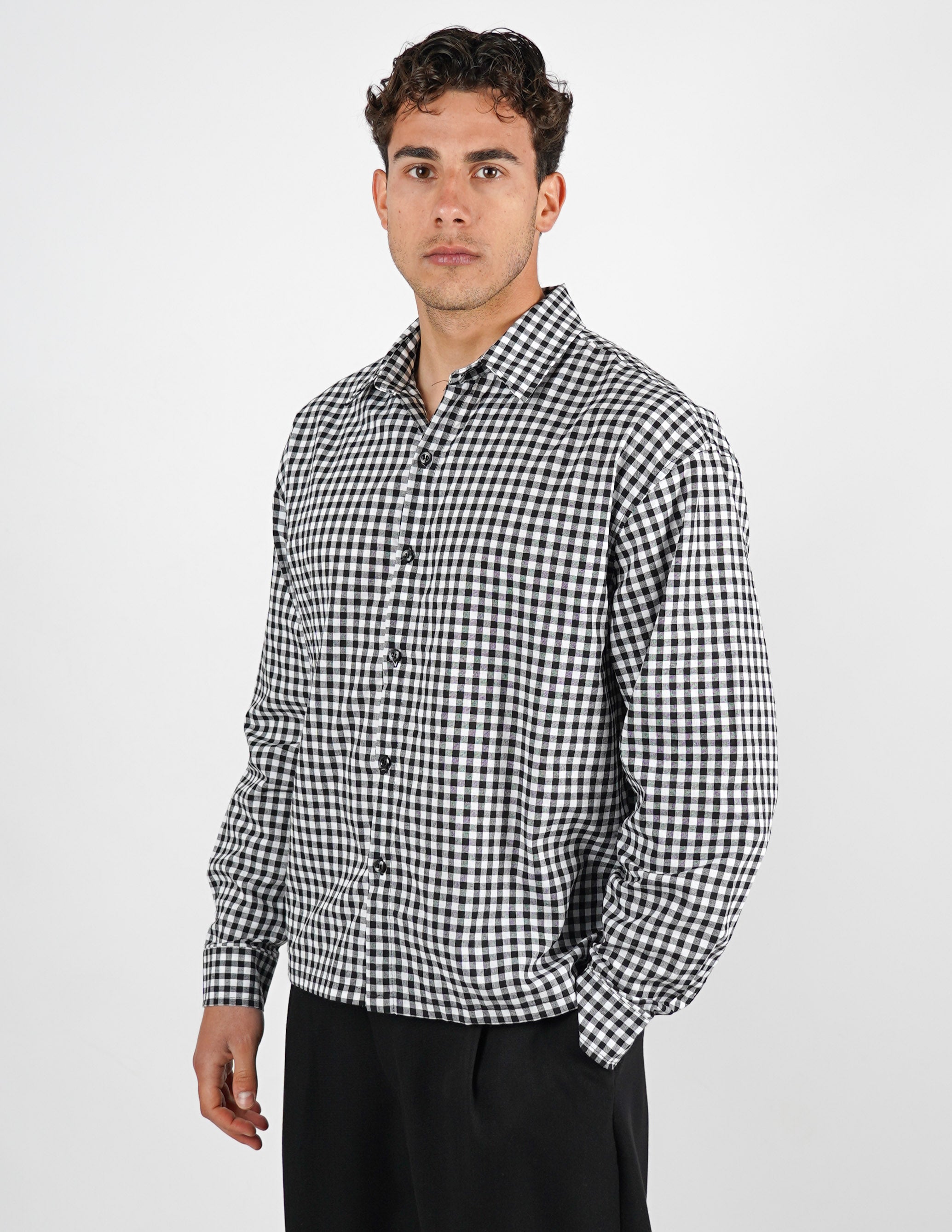 CAMICIA A QUADRI CON STAMPA
