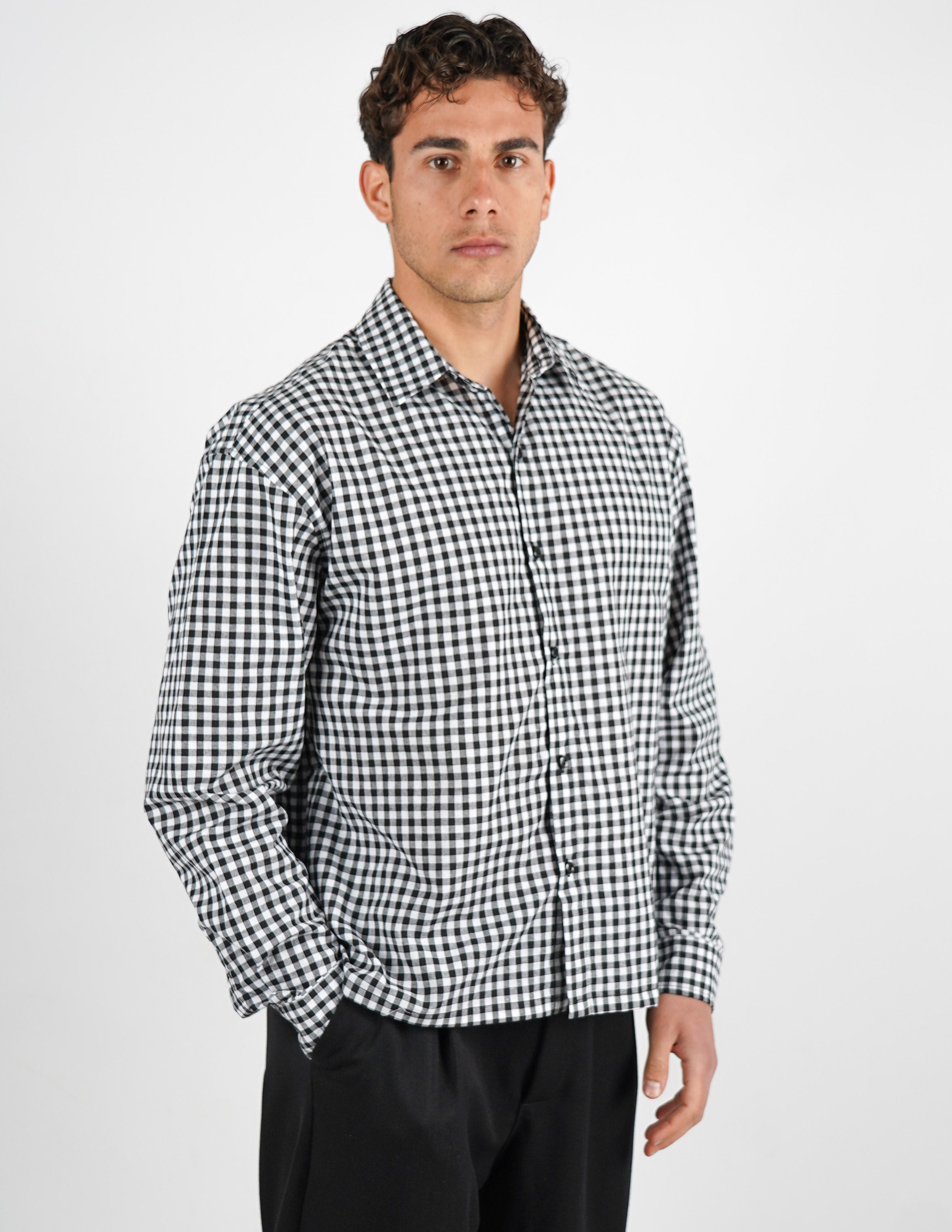 CAMICIA A QUADRI CON STAMPA