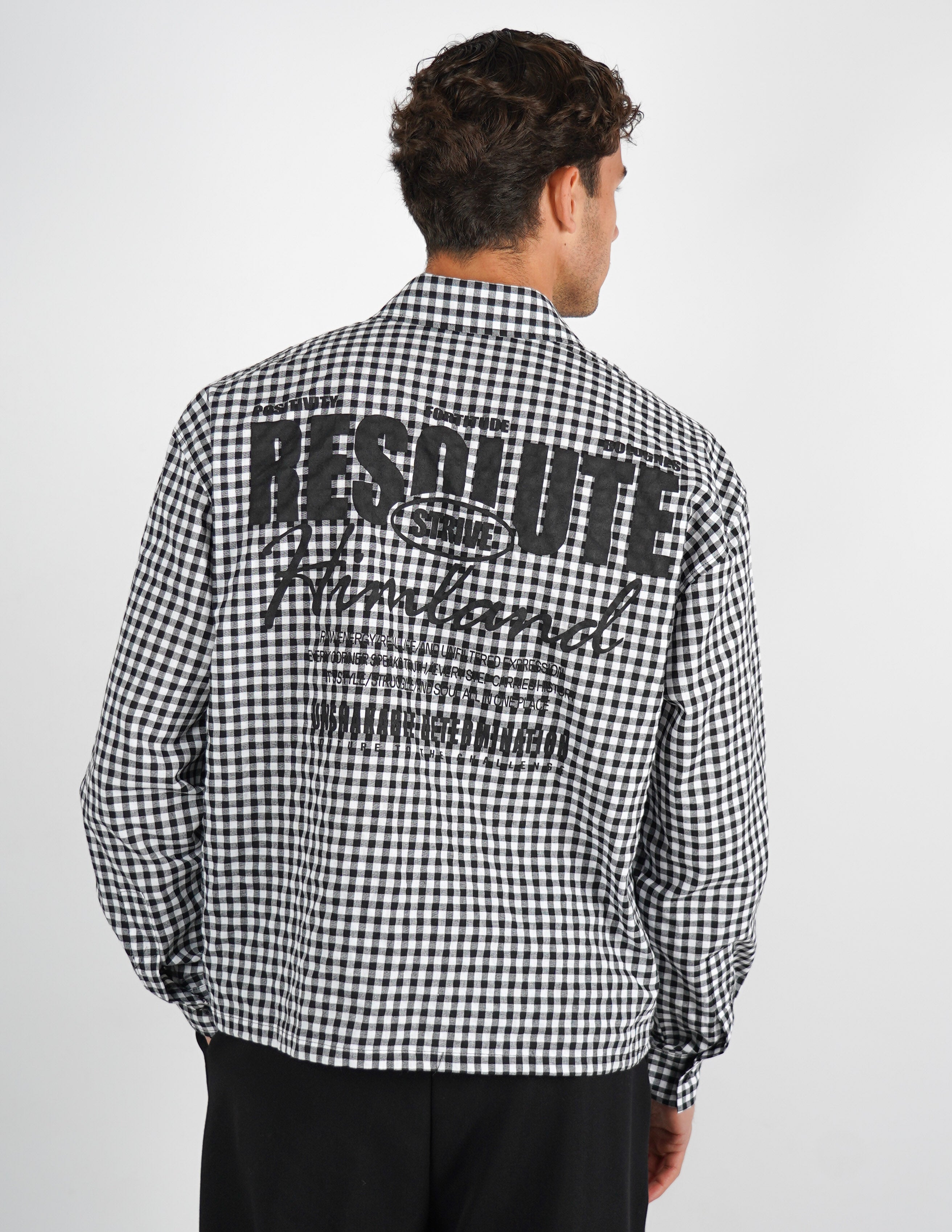 CAMICIA A QUADRI CON STAMPA