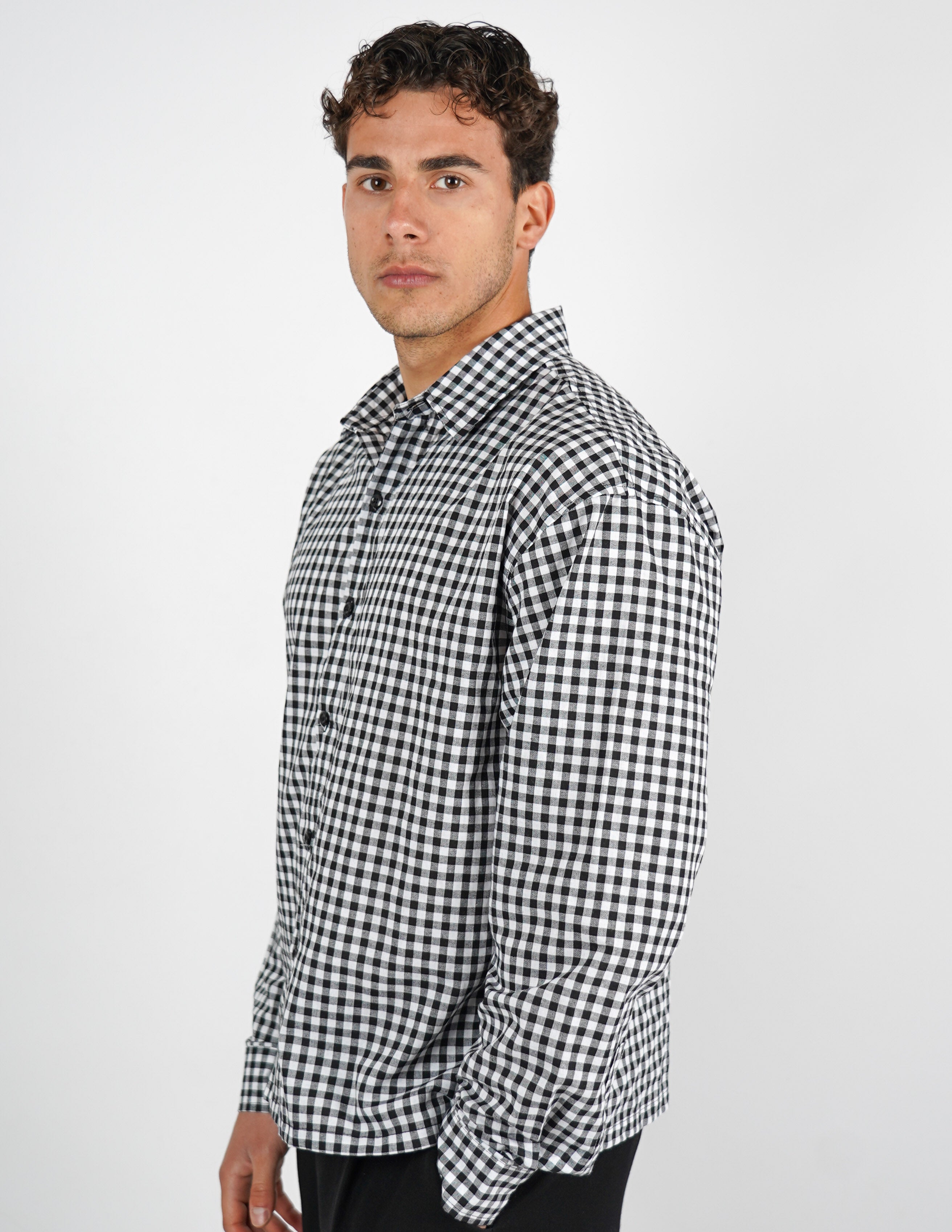 CAMICIA A QUADRI CON STAMPA