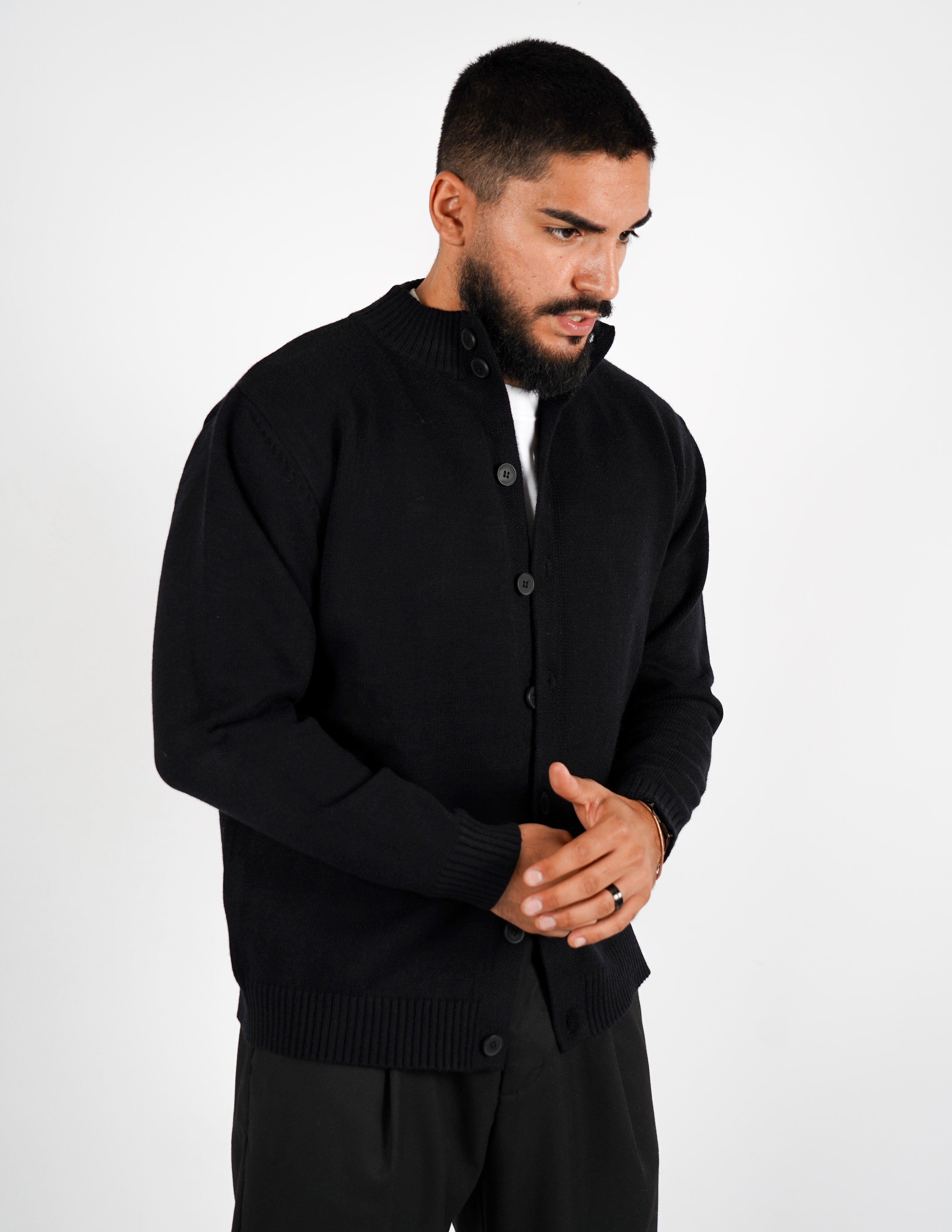 Cardigan manica lunga con collo