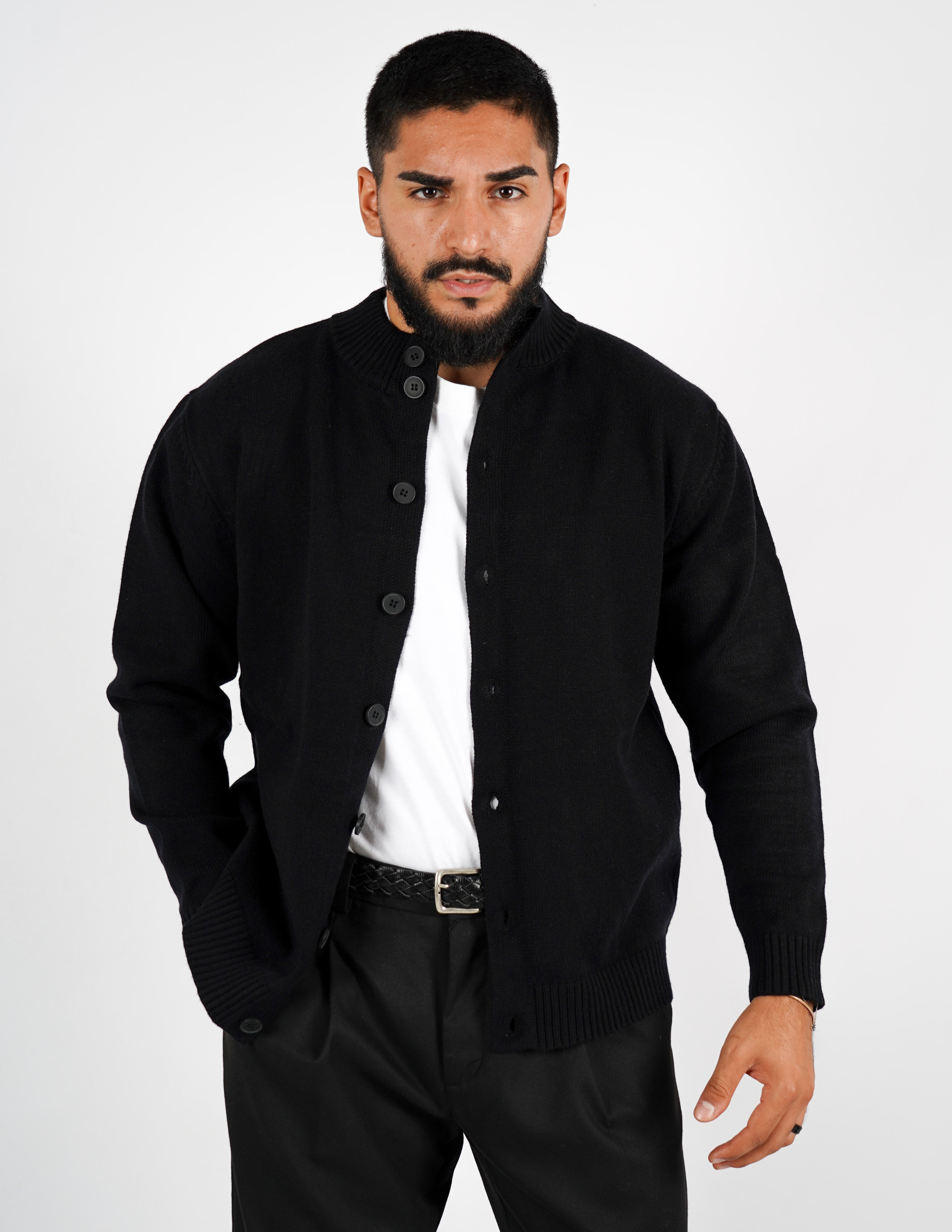 Cardigan manica lunga con collo