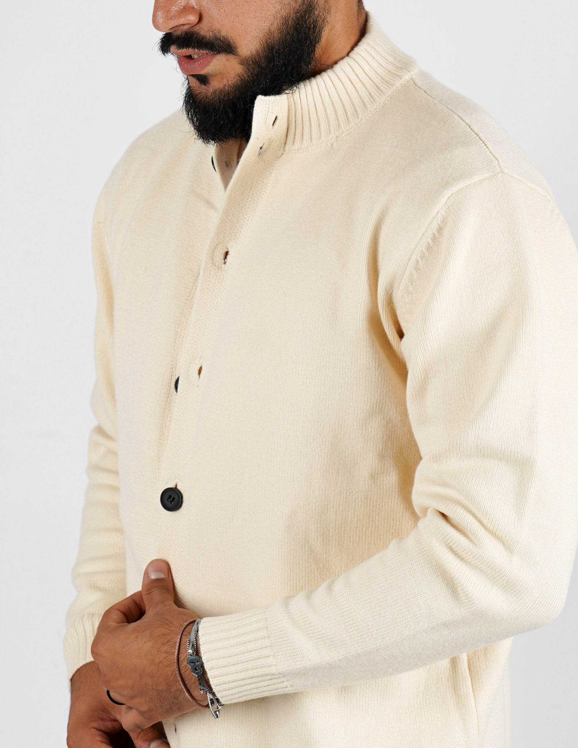 Cardigan manica lunga con collo