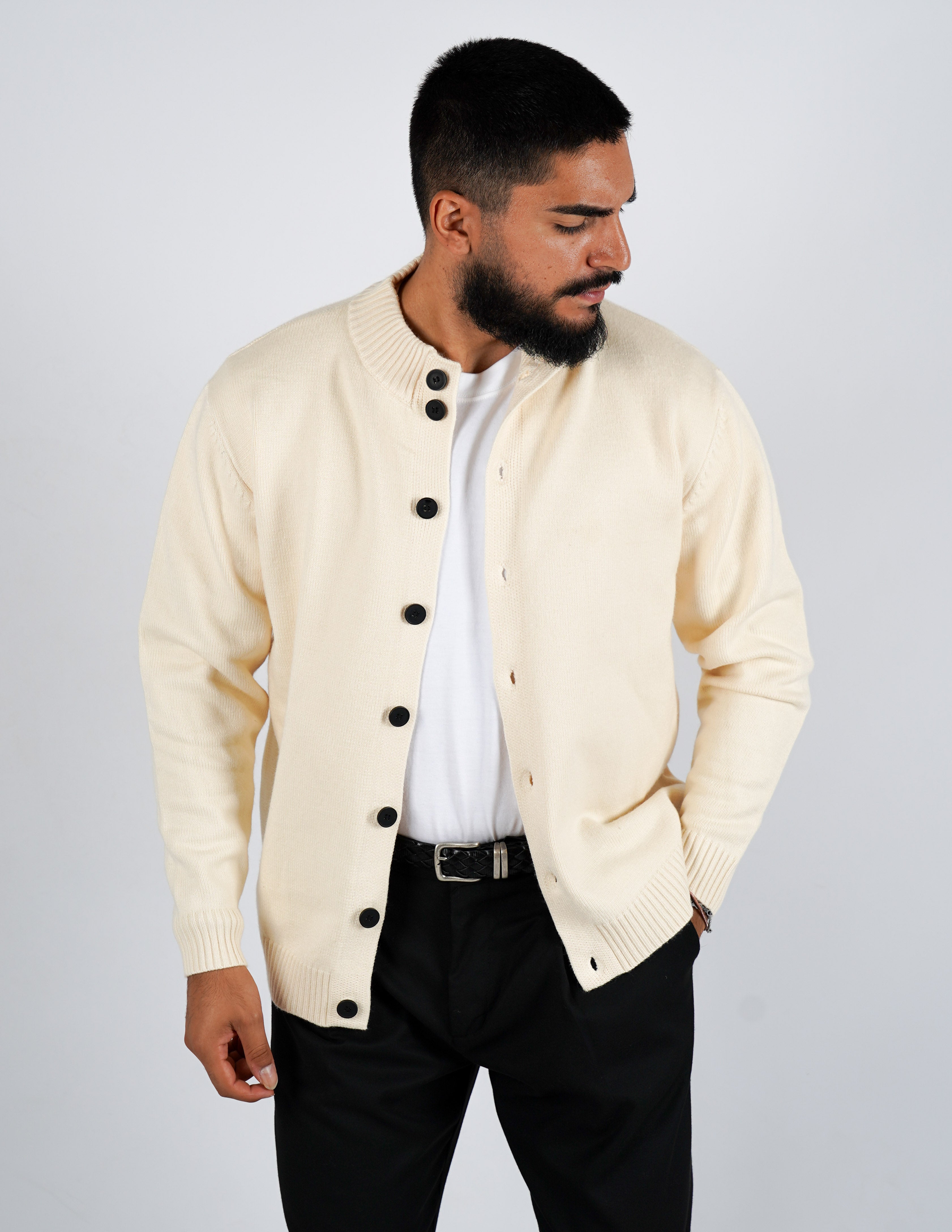 Cardigan manica lunga con collo