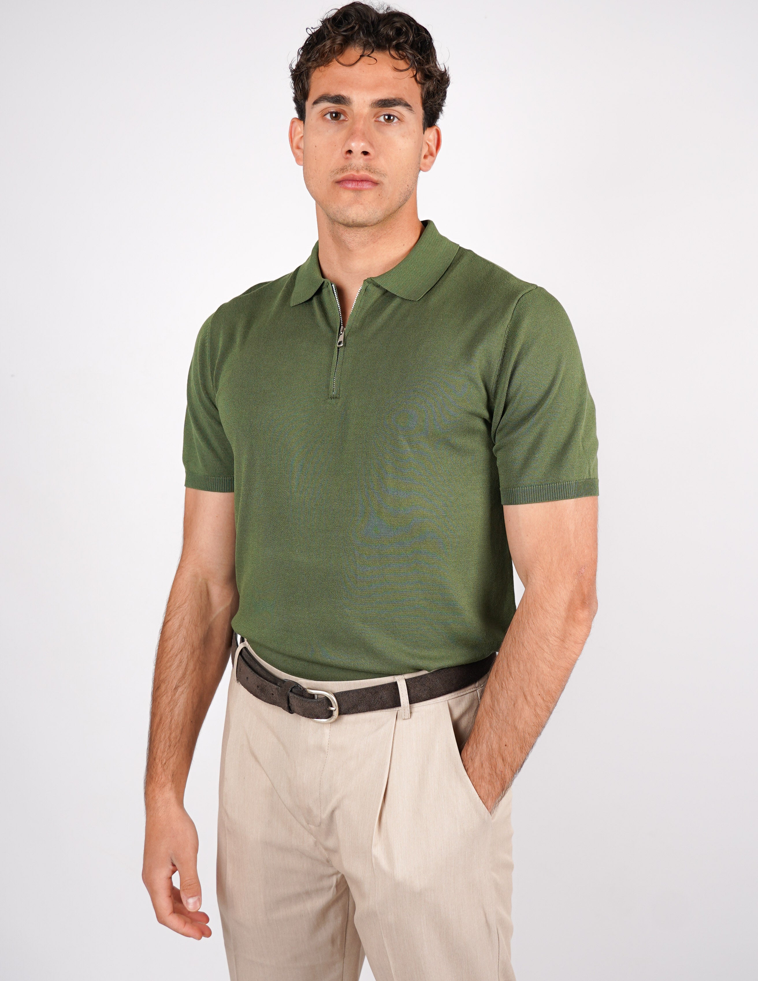Polo manica corta con zip