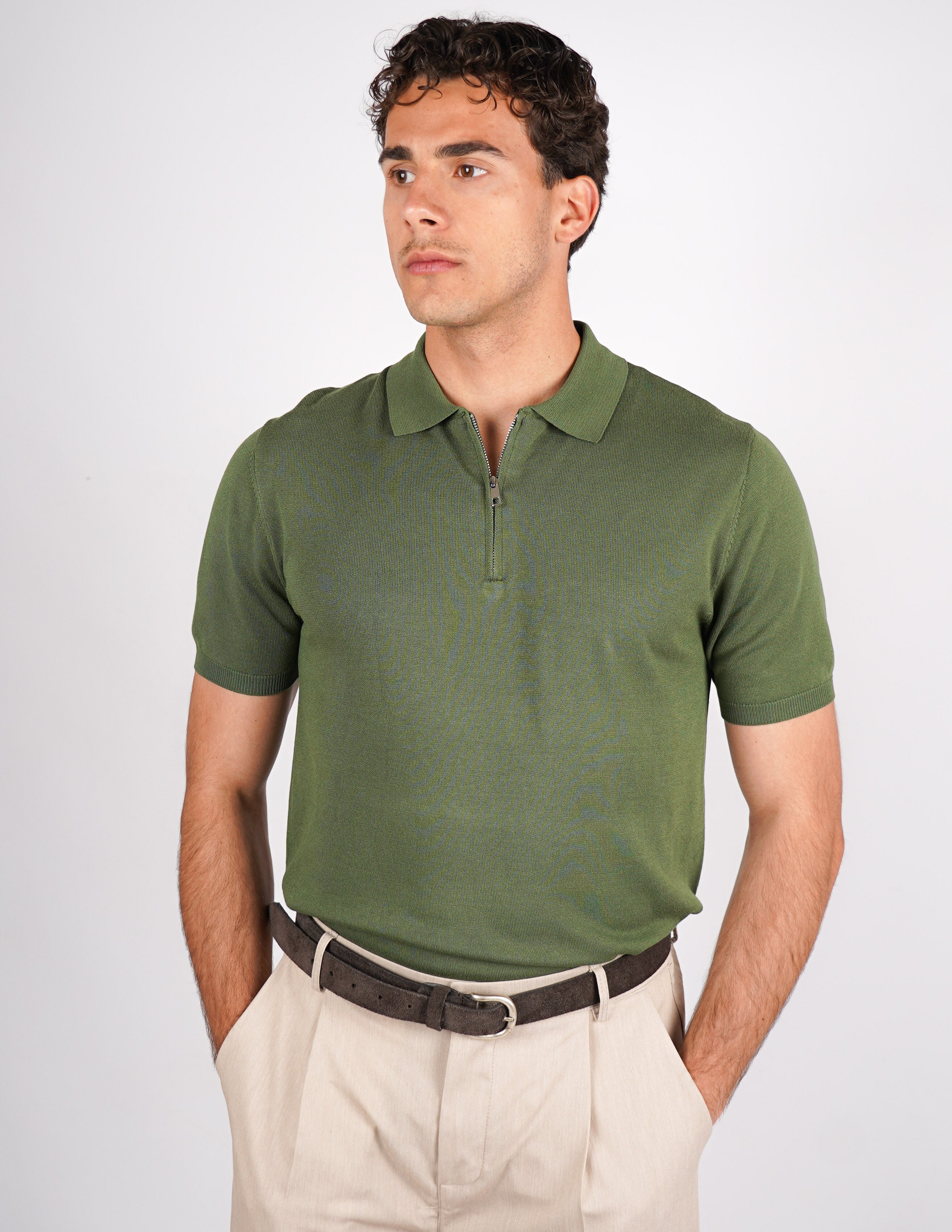 Polo manica corta con zip