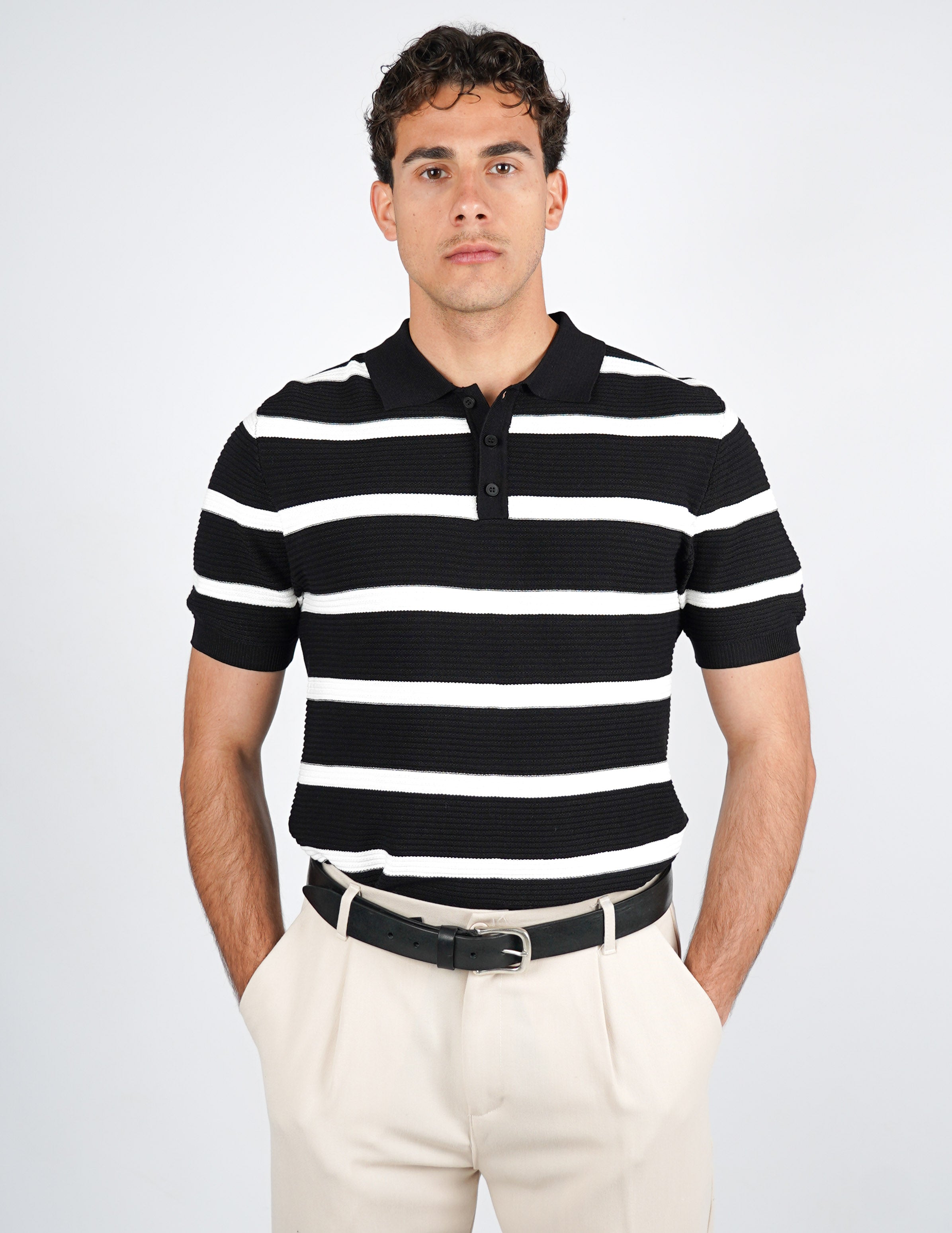 polo in maglia a righe