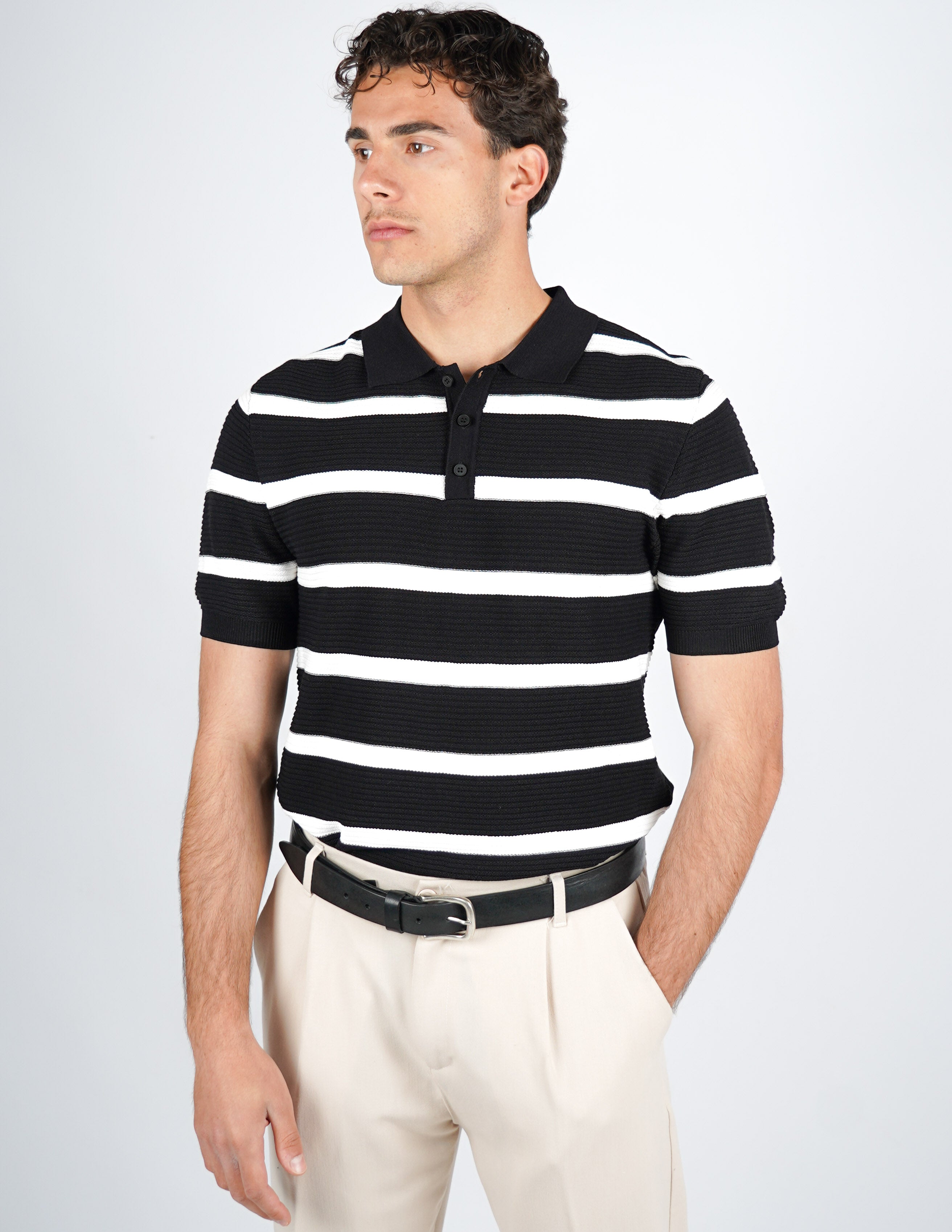 polo in maglia a righe