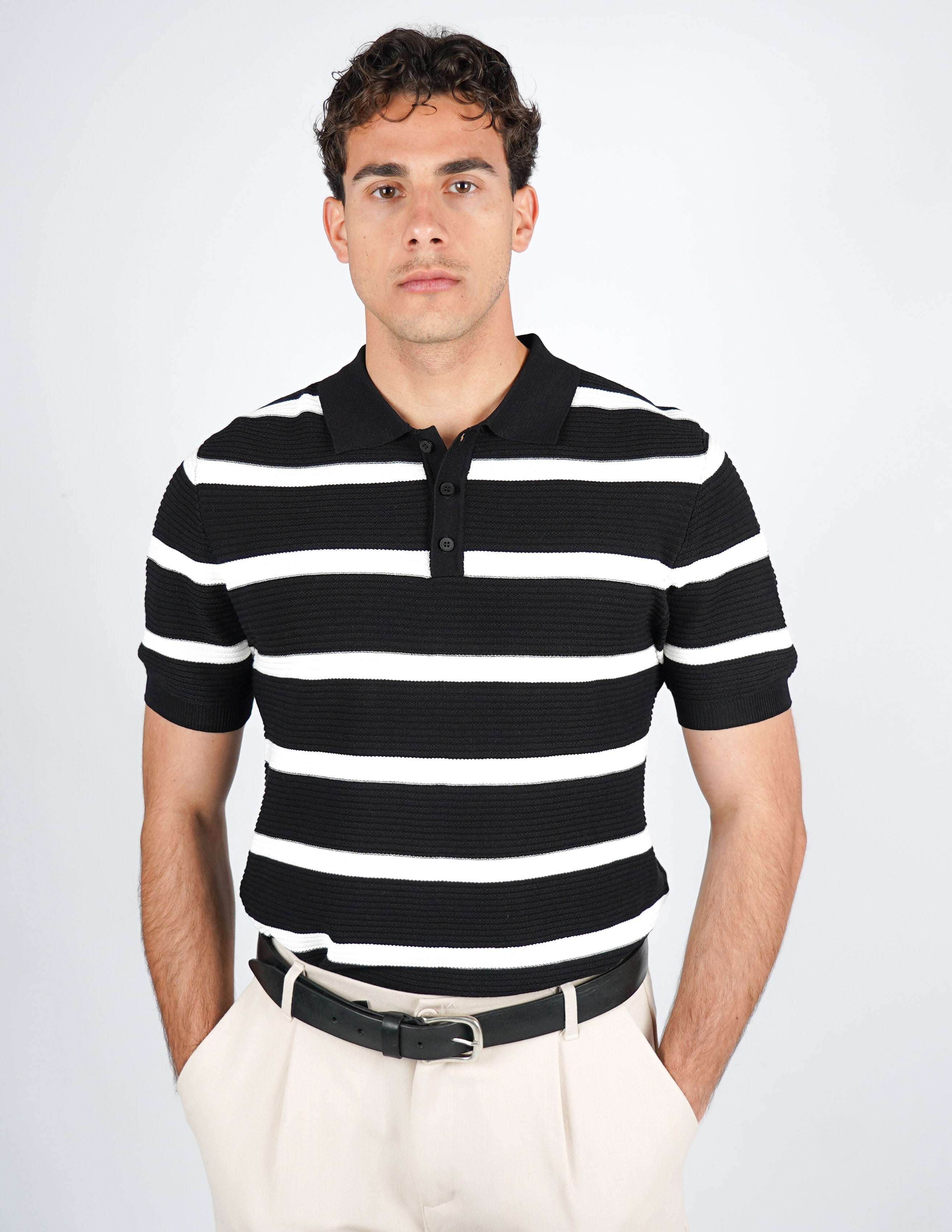 polo in maglia a righe