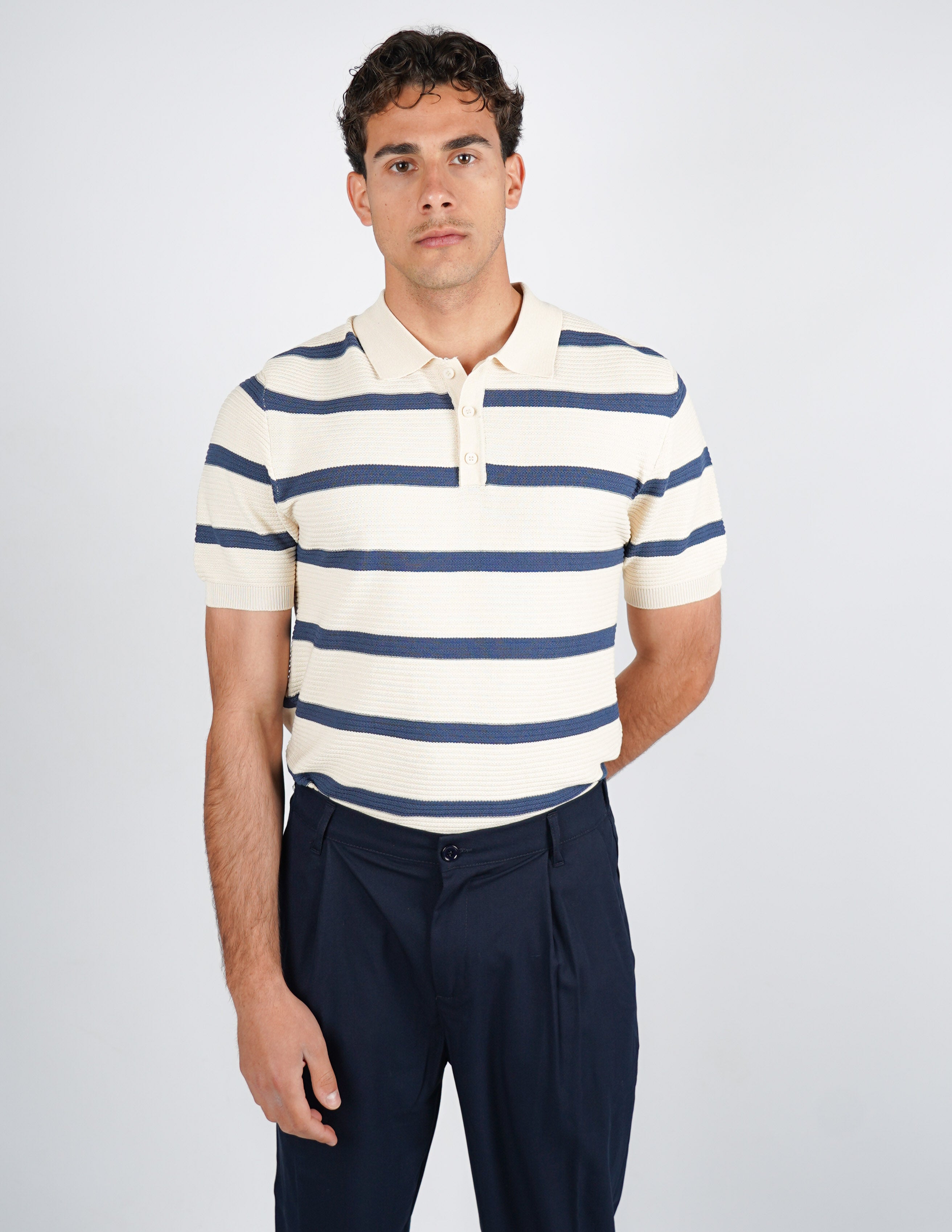 polo in maglia a righe
