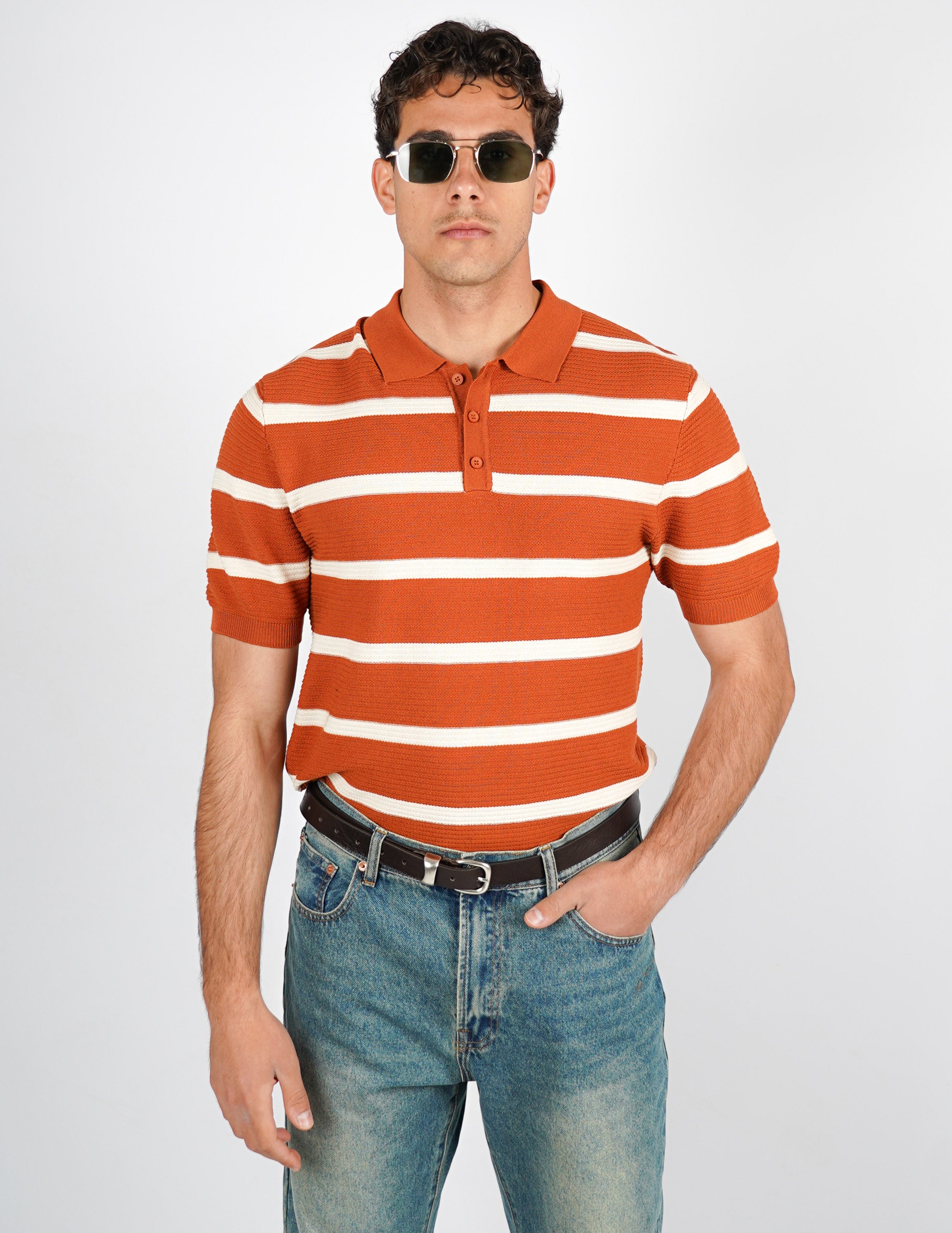 polo in maglia a righe