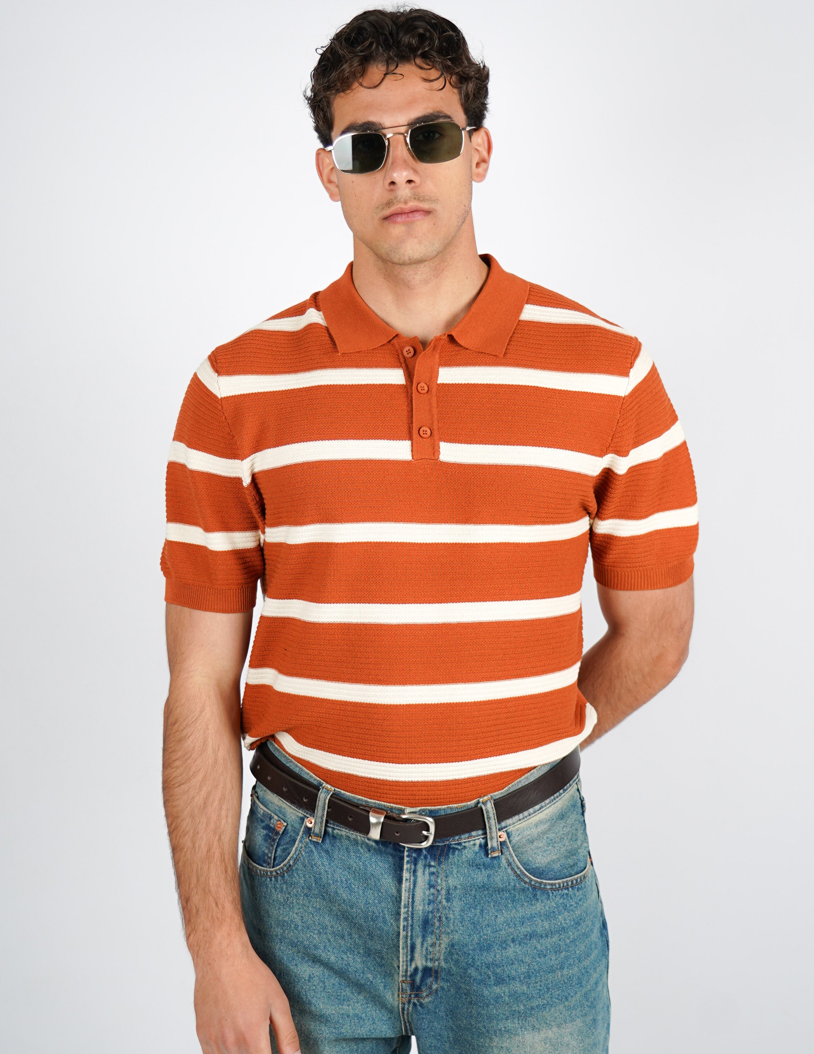 polo in maglia a righe