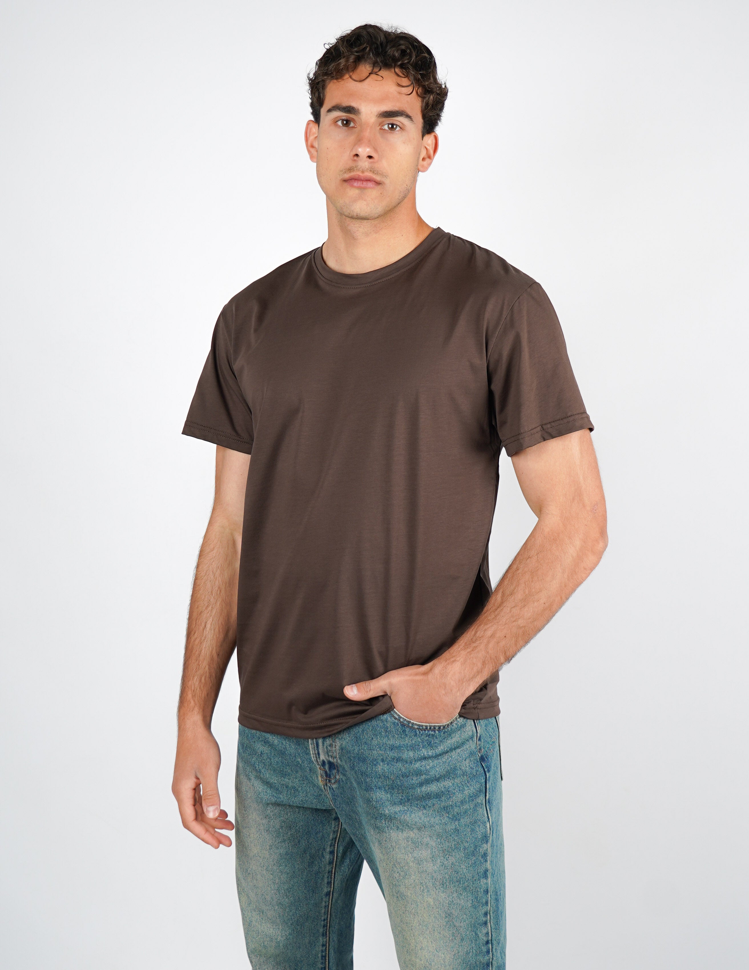 t-shirt girocollo cotone filo di scozia "fine tex"
