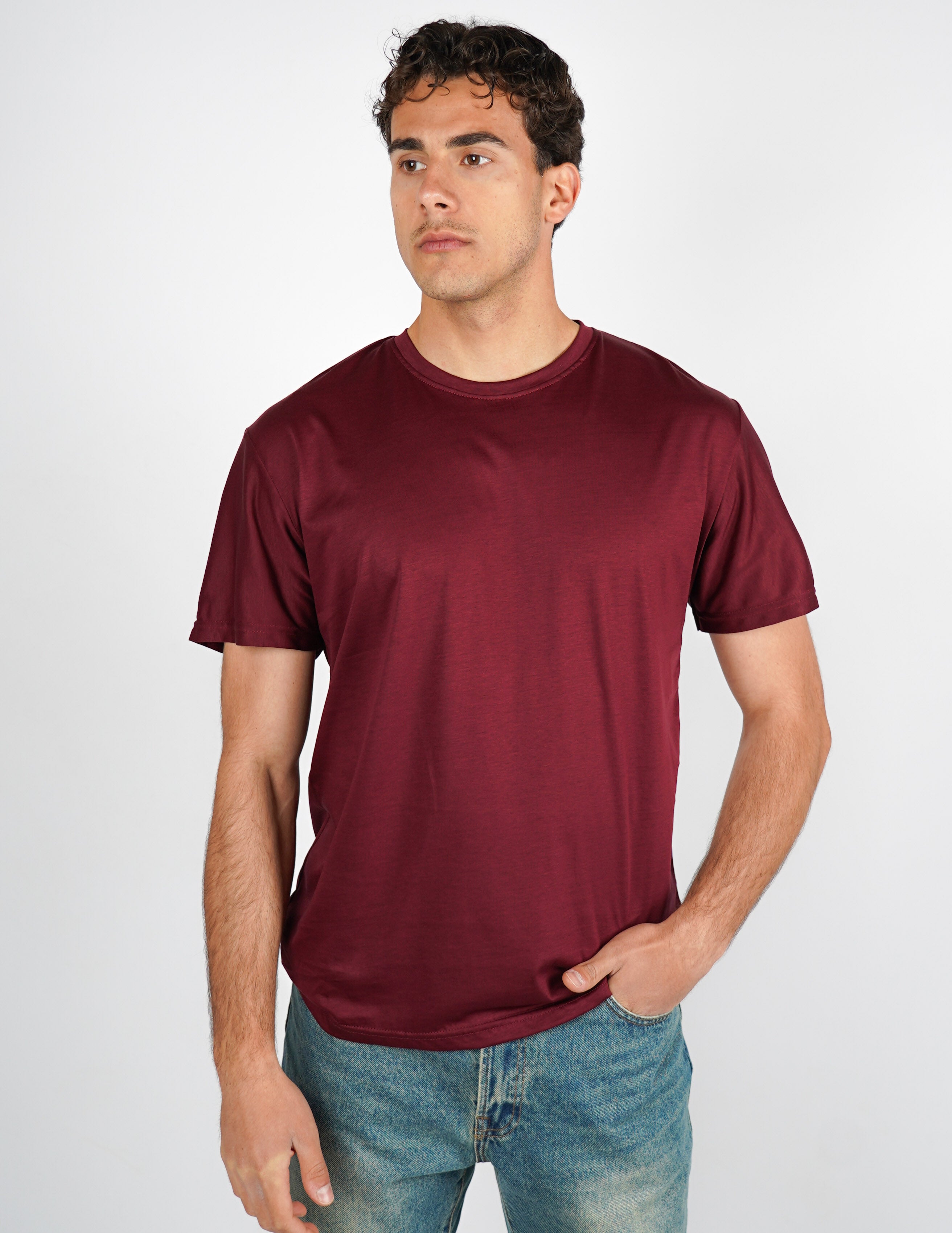 t-shirt girocollo cotone filo di scozia "fine tex"