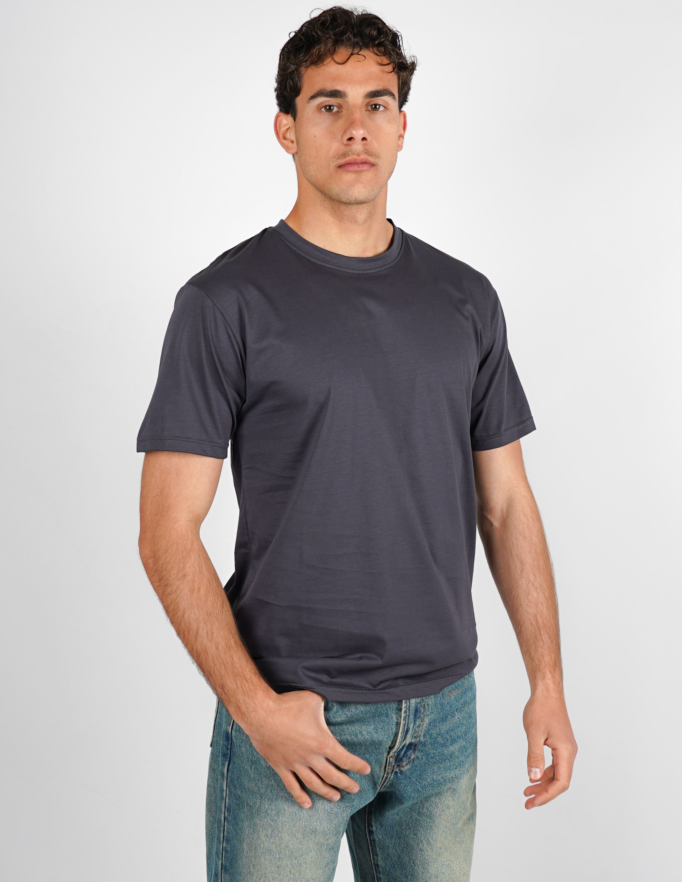 t-shirt girocollo cotone filo di scozia "fine tex"