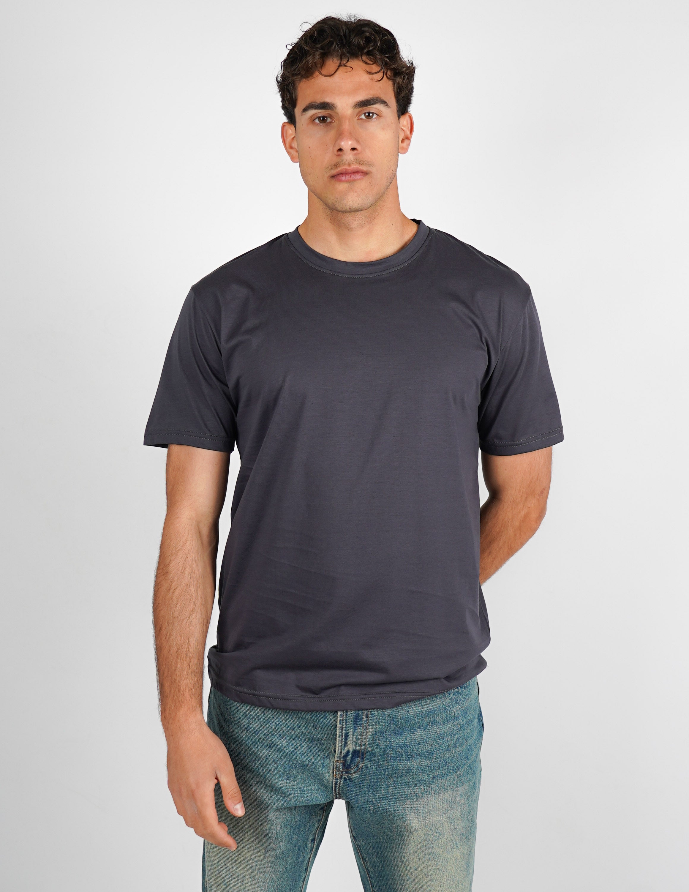 t-shirt girocollo cotone filo di scozia "fine tex"