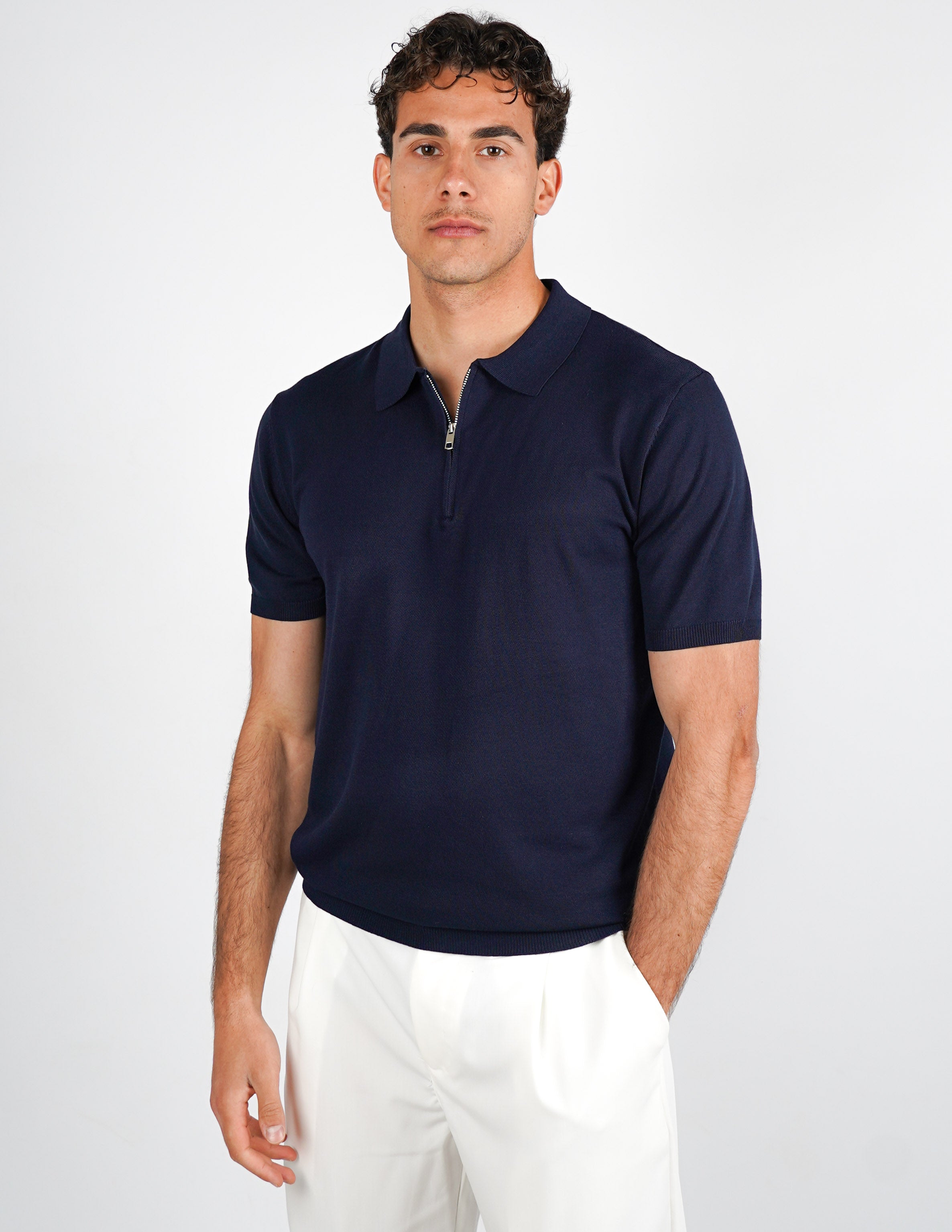 Polo manica corta con zip