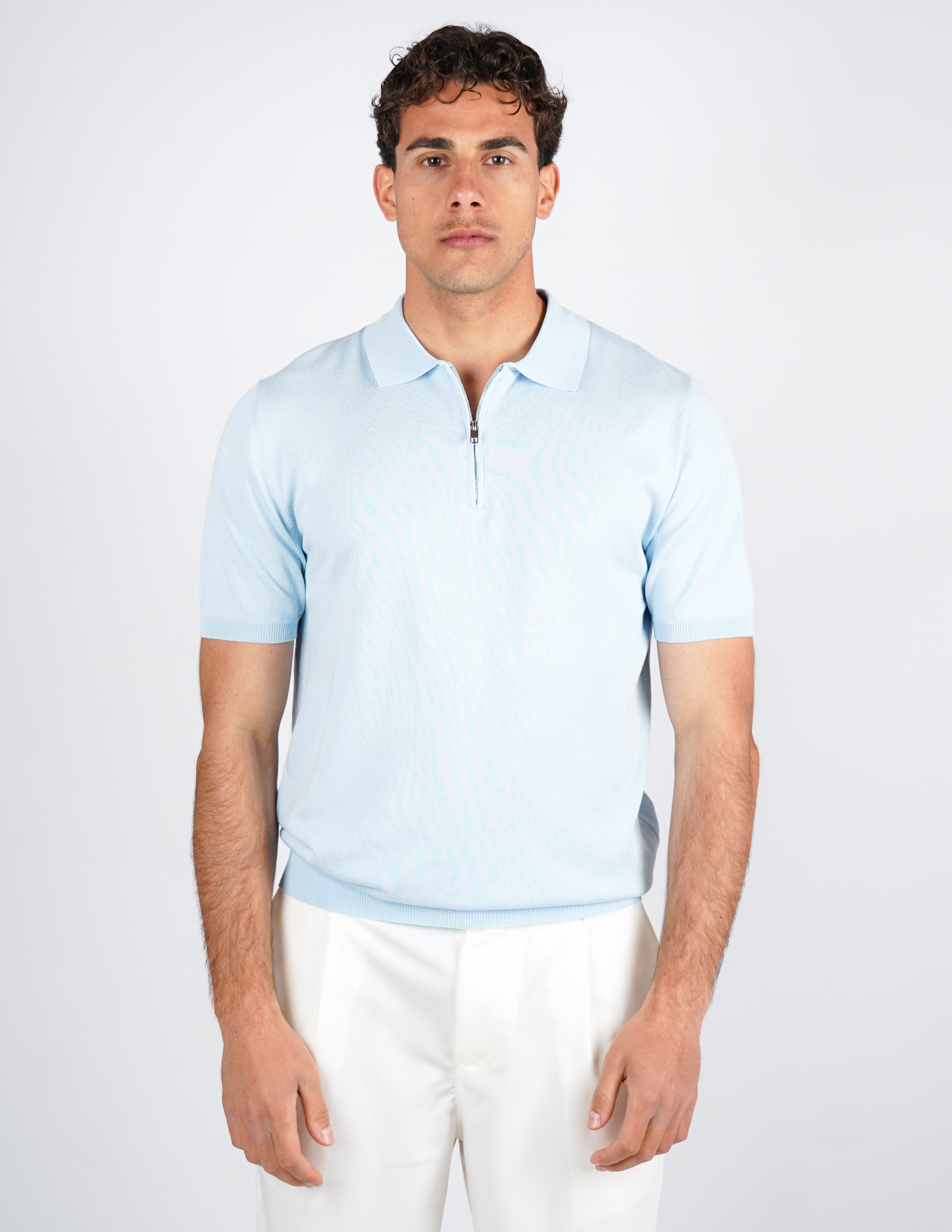 Polo manica corta con zip