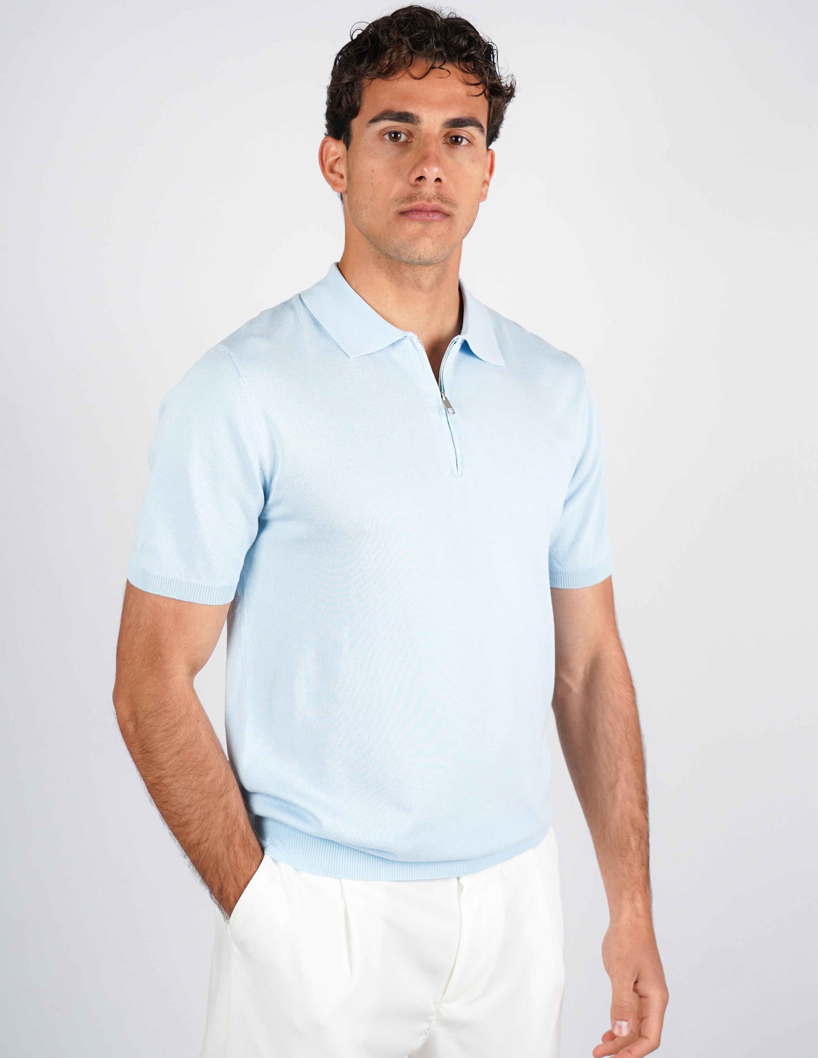 Polo manica corta con zip