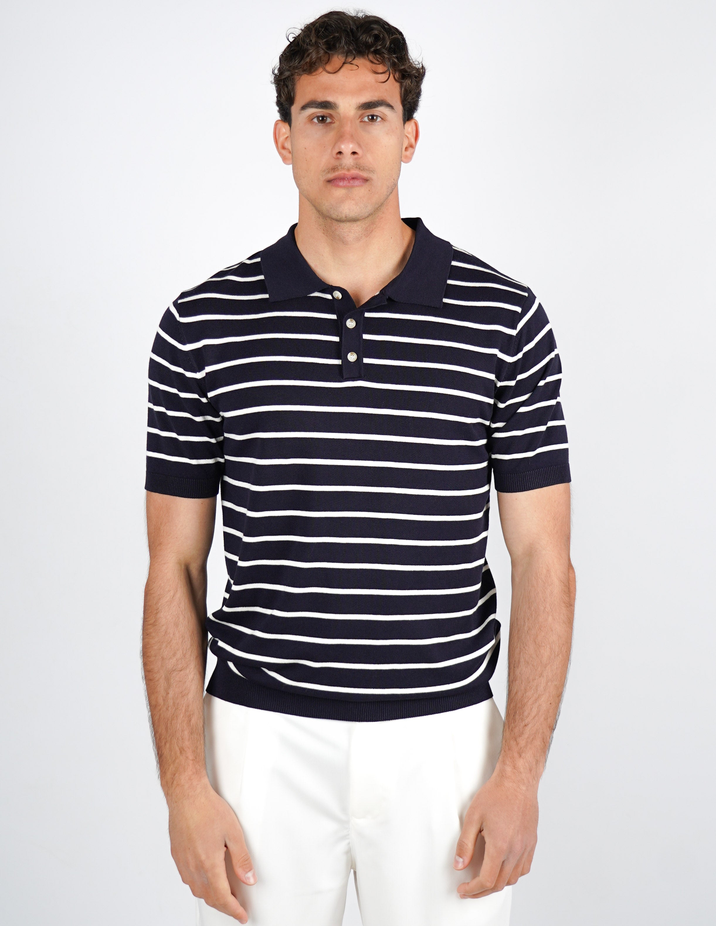polo in maglia a righe