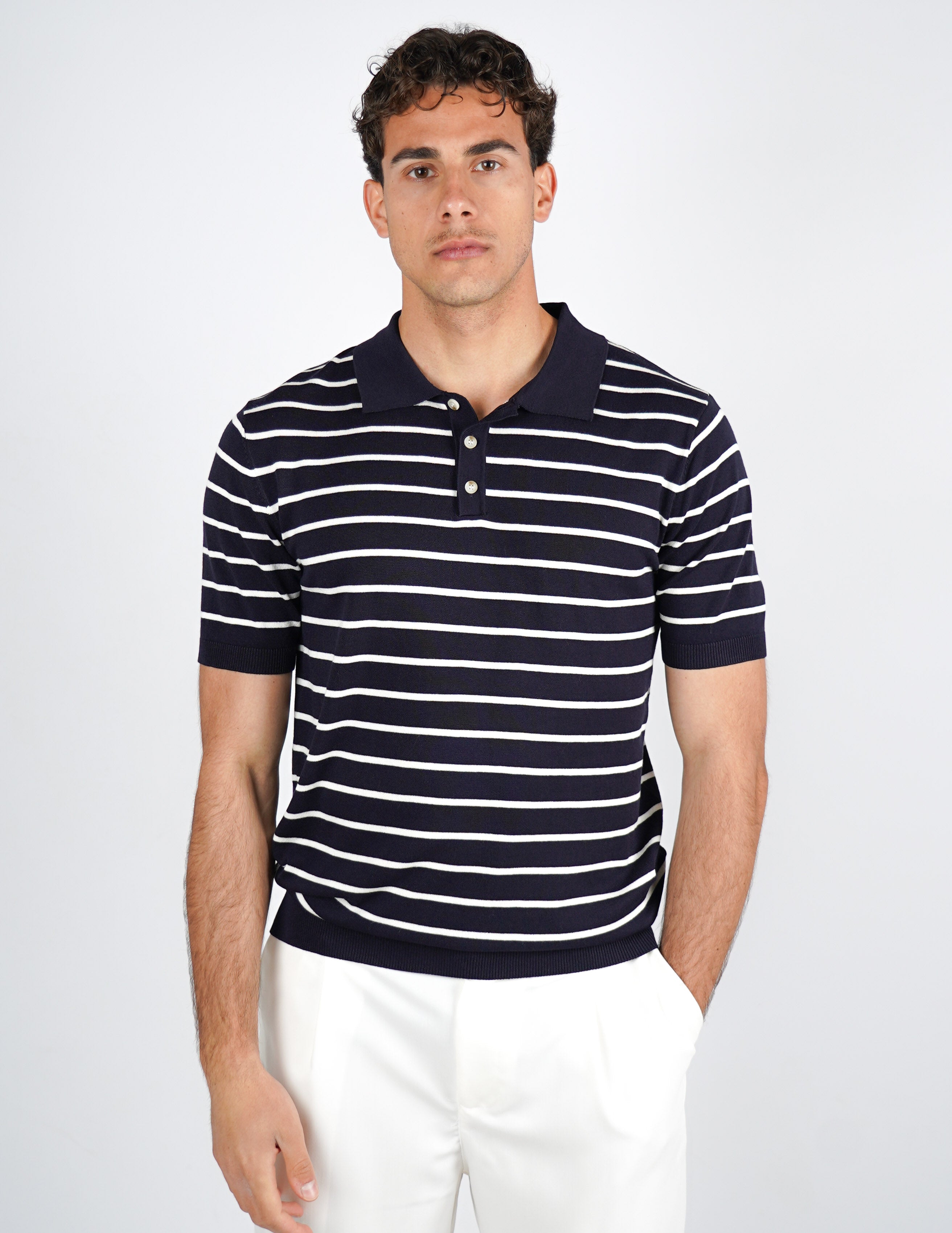 polo in maglia a righe