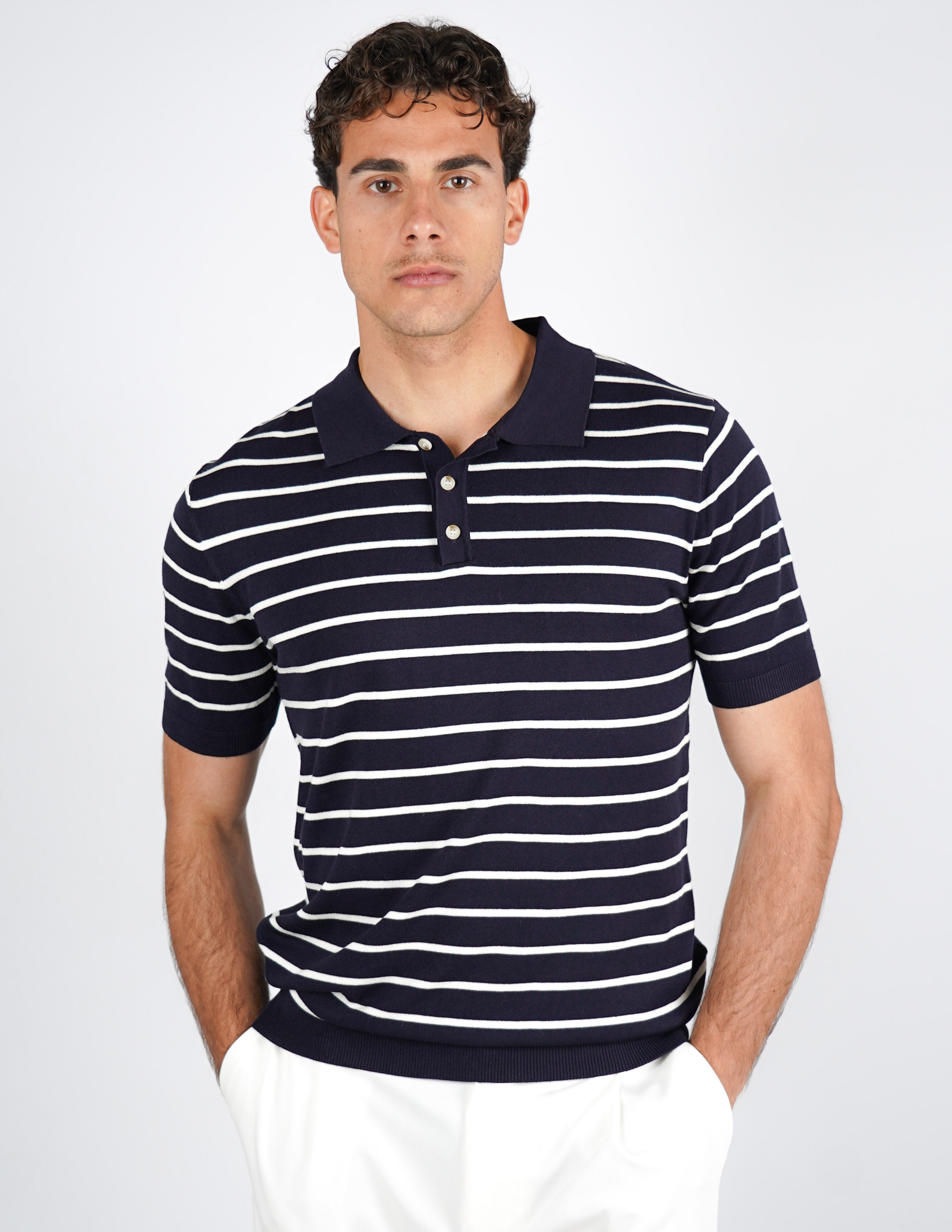 polo in maglia a righe