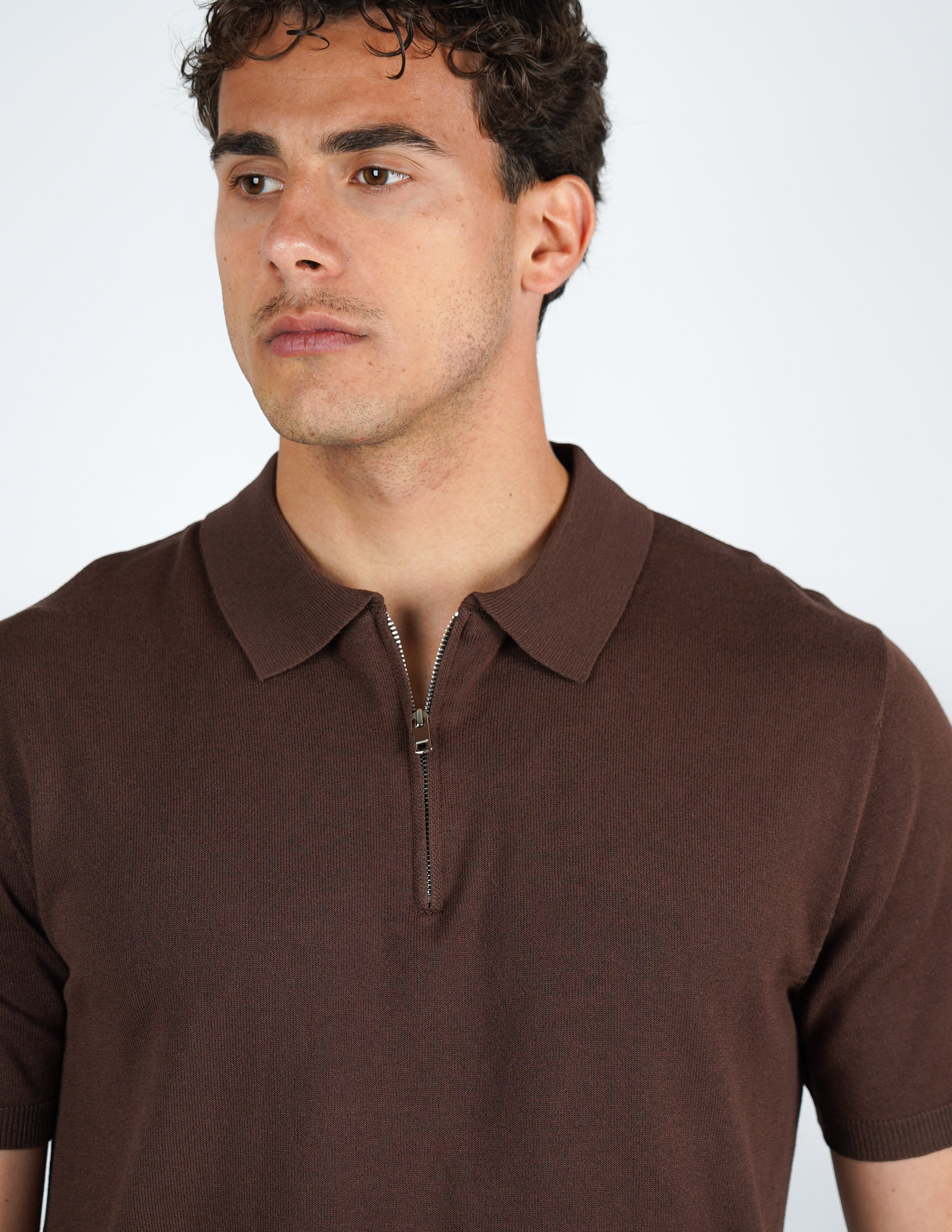 Polo manica corta con zip
