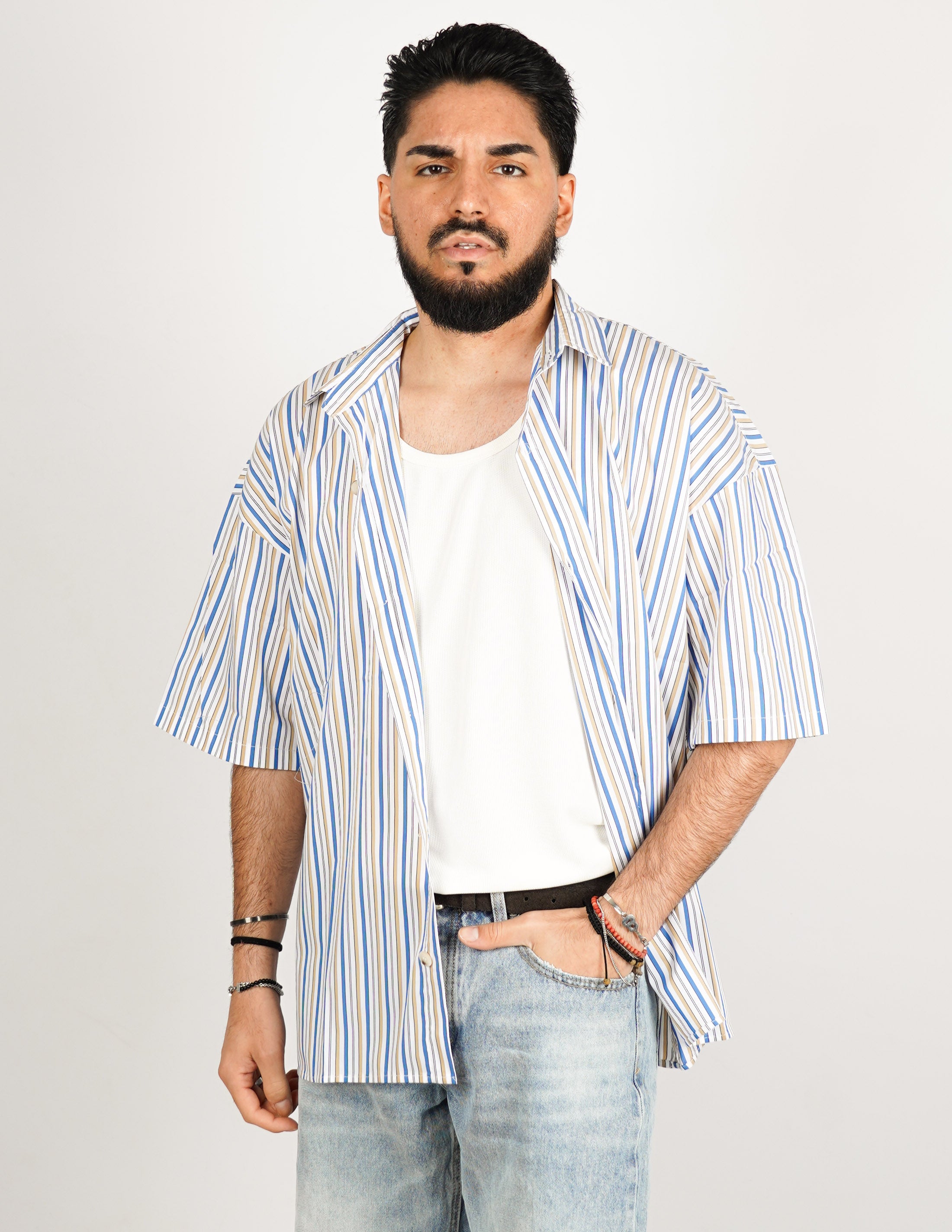 CAMICIA MANICA CORTA A RIGHE