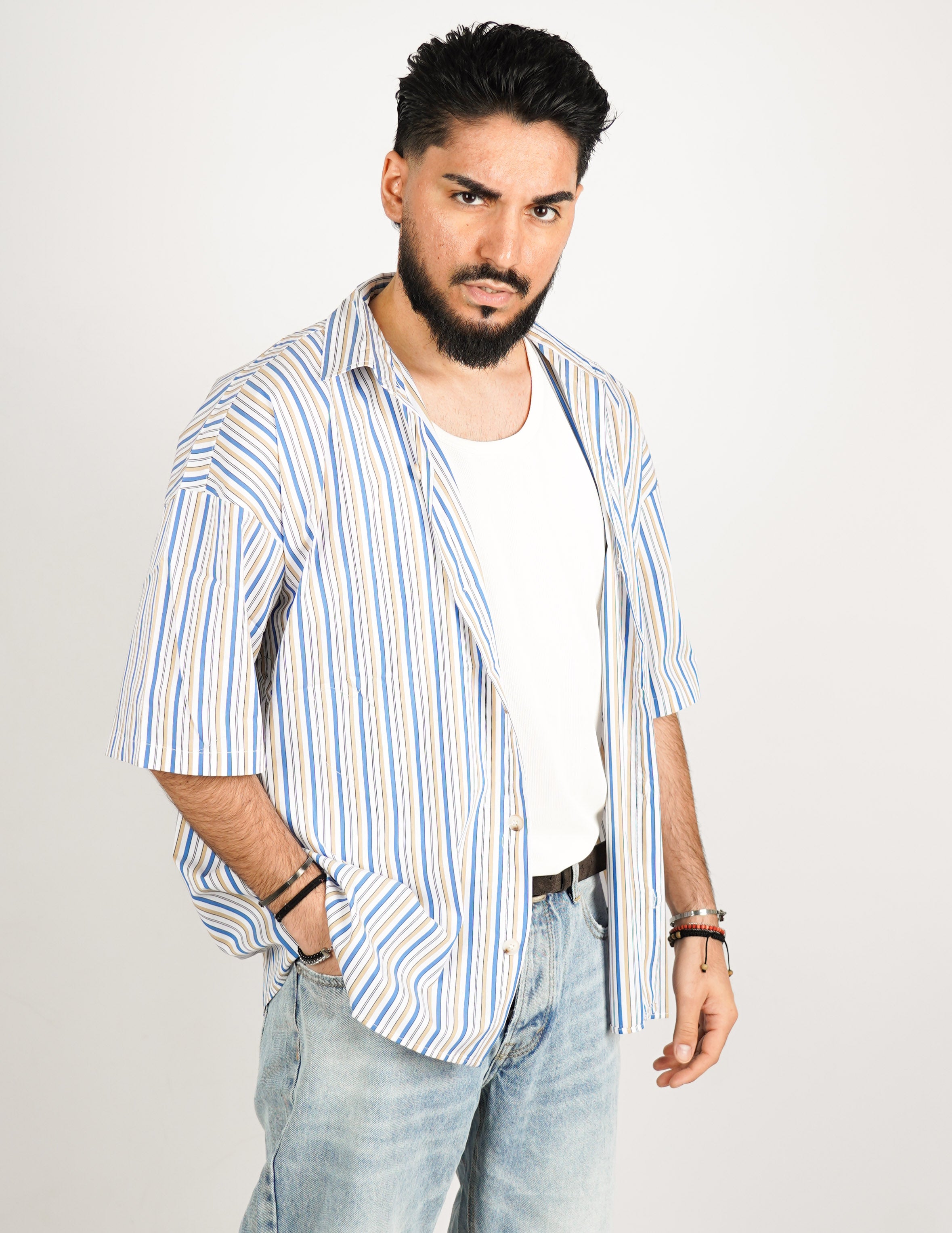 CAMICIA MANICA CORTA A RIGHE