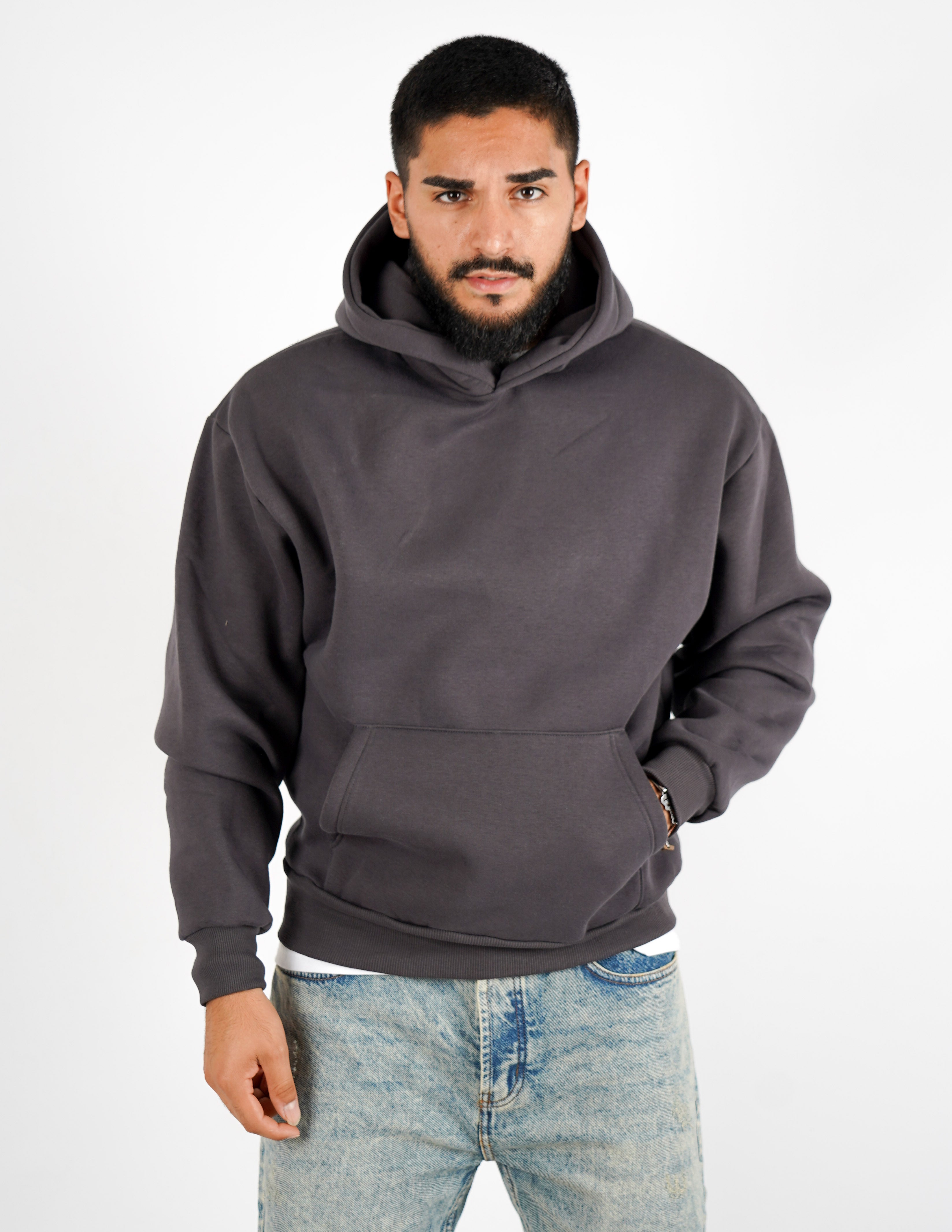 FELPA BOXY FIT CON CAPPUCCIO