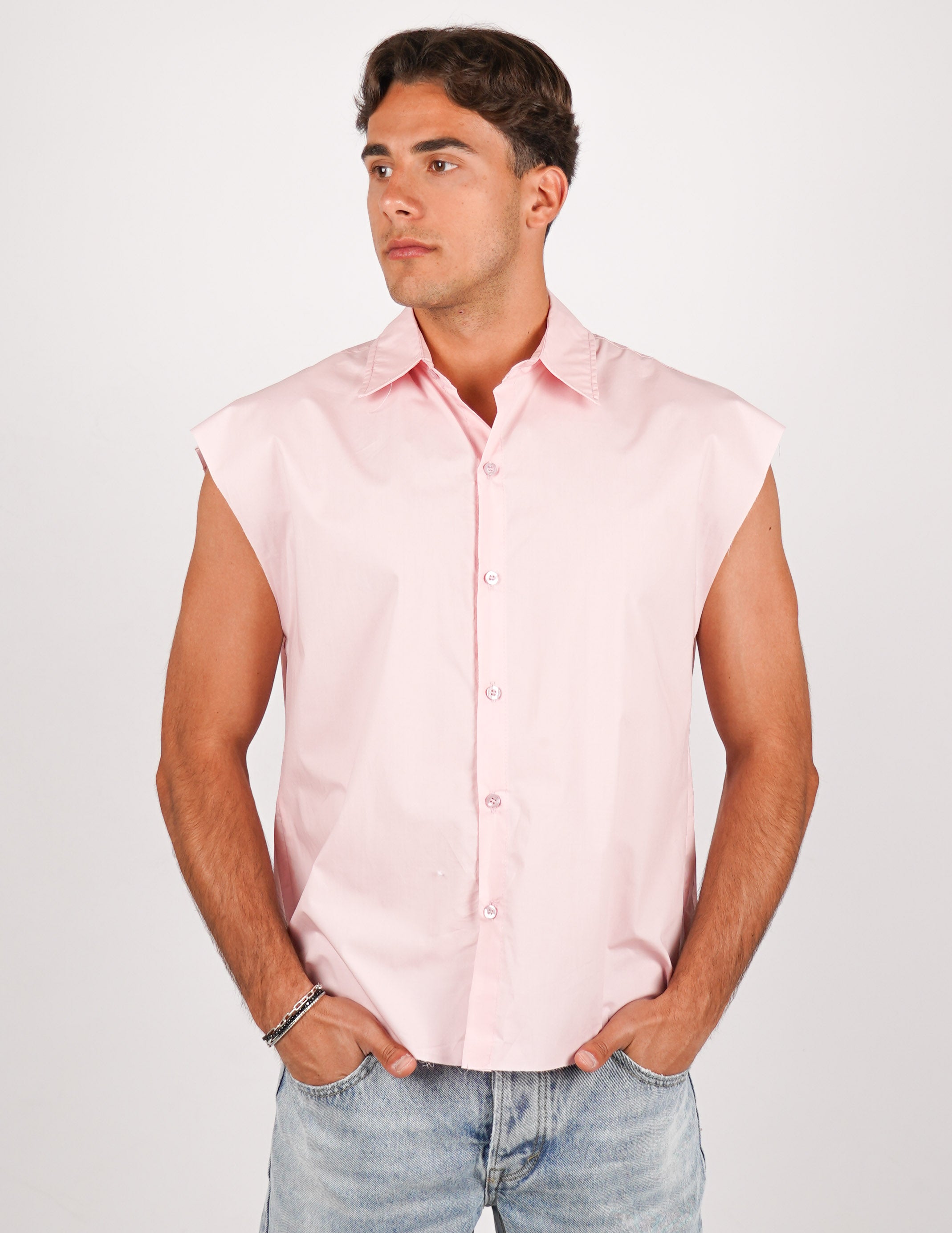 CAMICIA SMANICATA TINTA UNITA