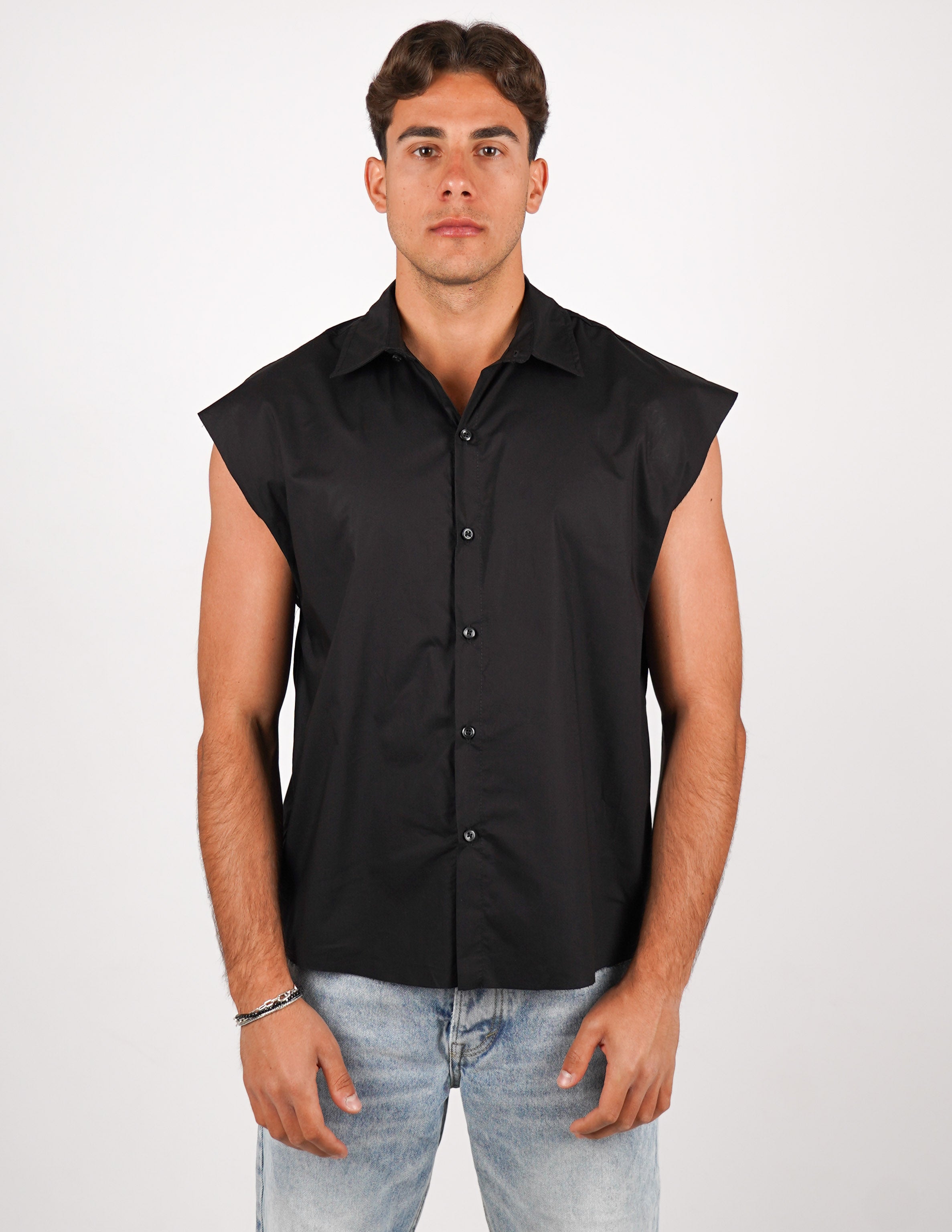 CAMICIA SMANICATA TINTA UNITA