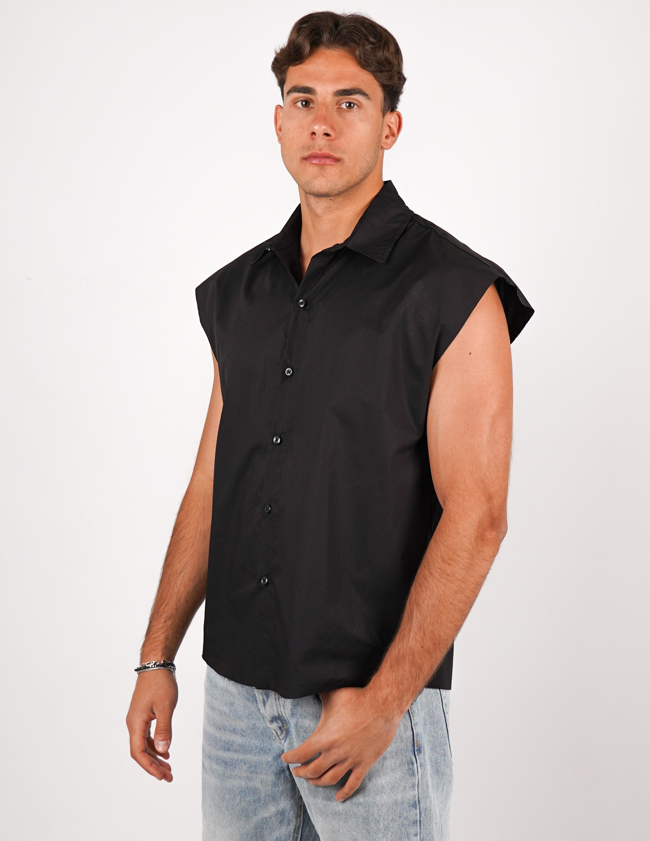 CAMICIA SMANICATA TINTA UNITA