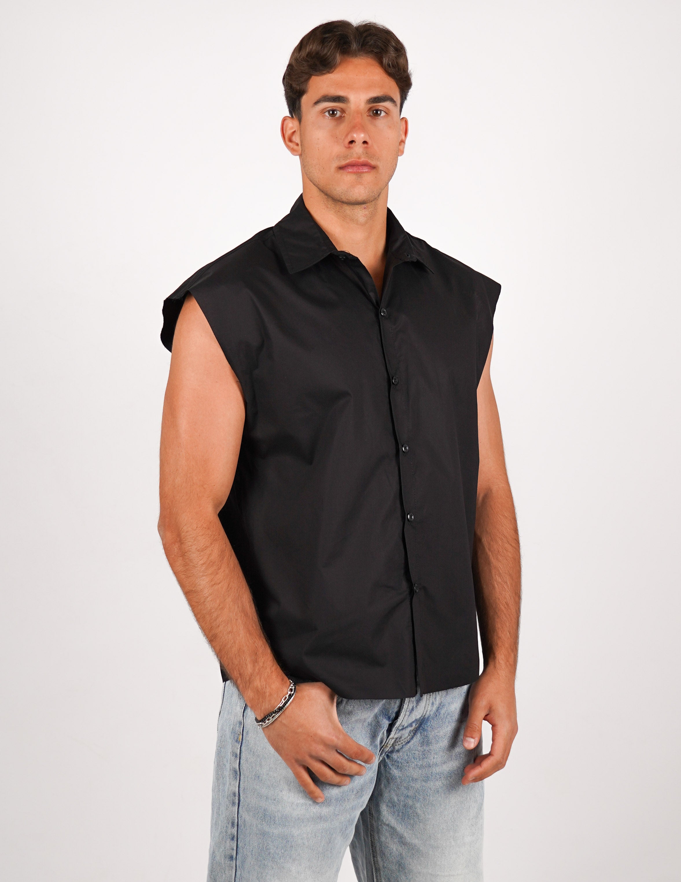 CAMICIA SMANICATA TINTA UNITA