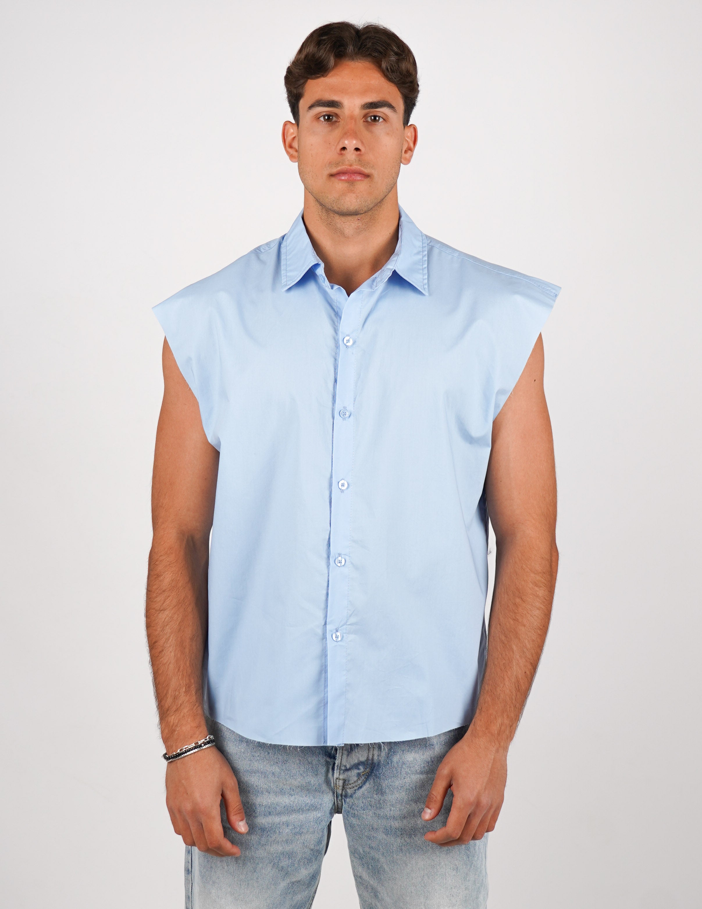 CAMICIA SMANICATA TINTA UNITA