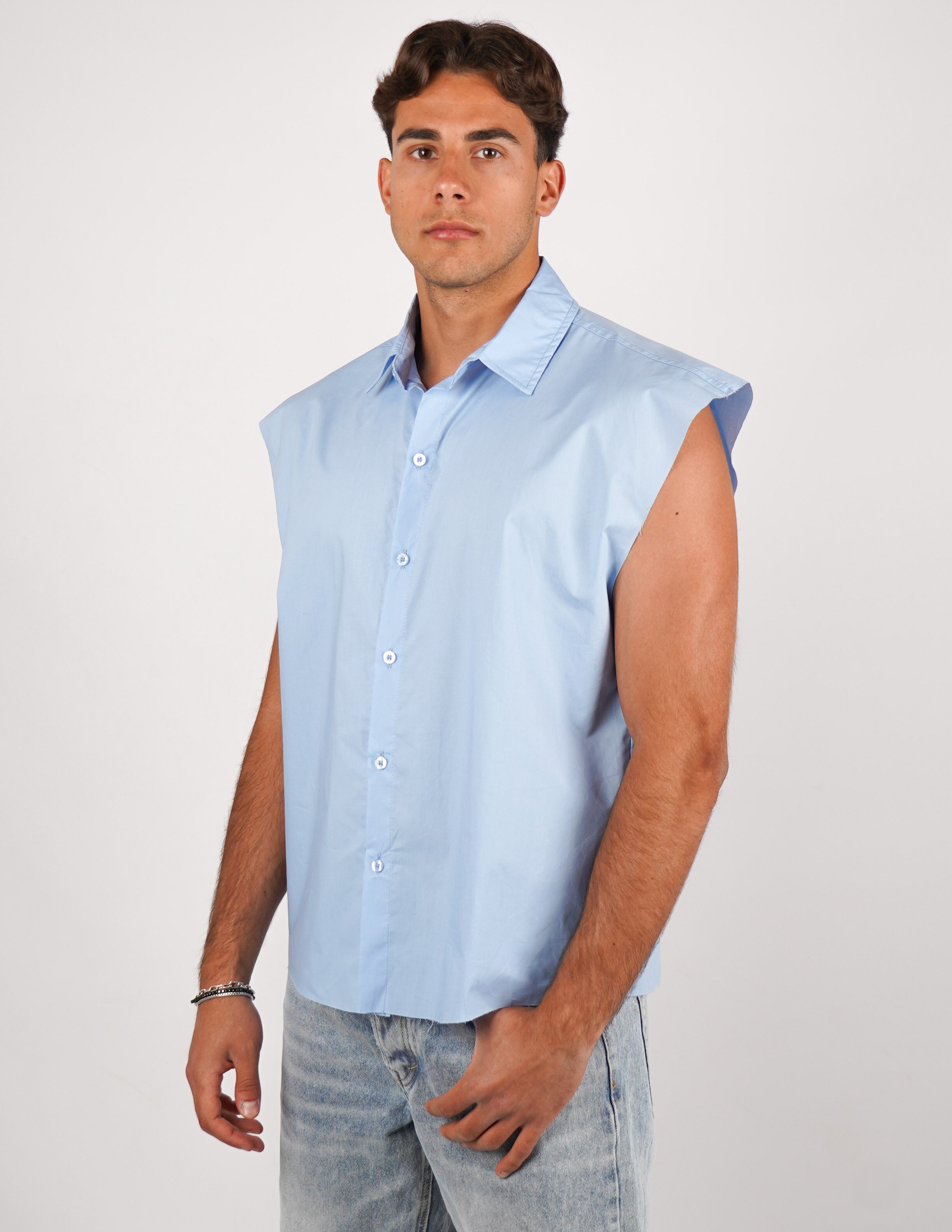 CAMICIA SMANICATA TINTA UNITA