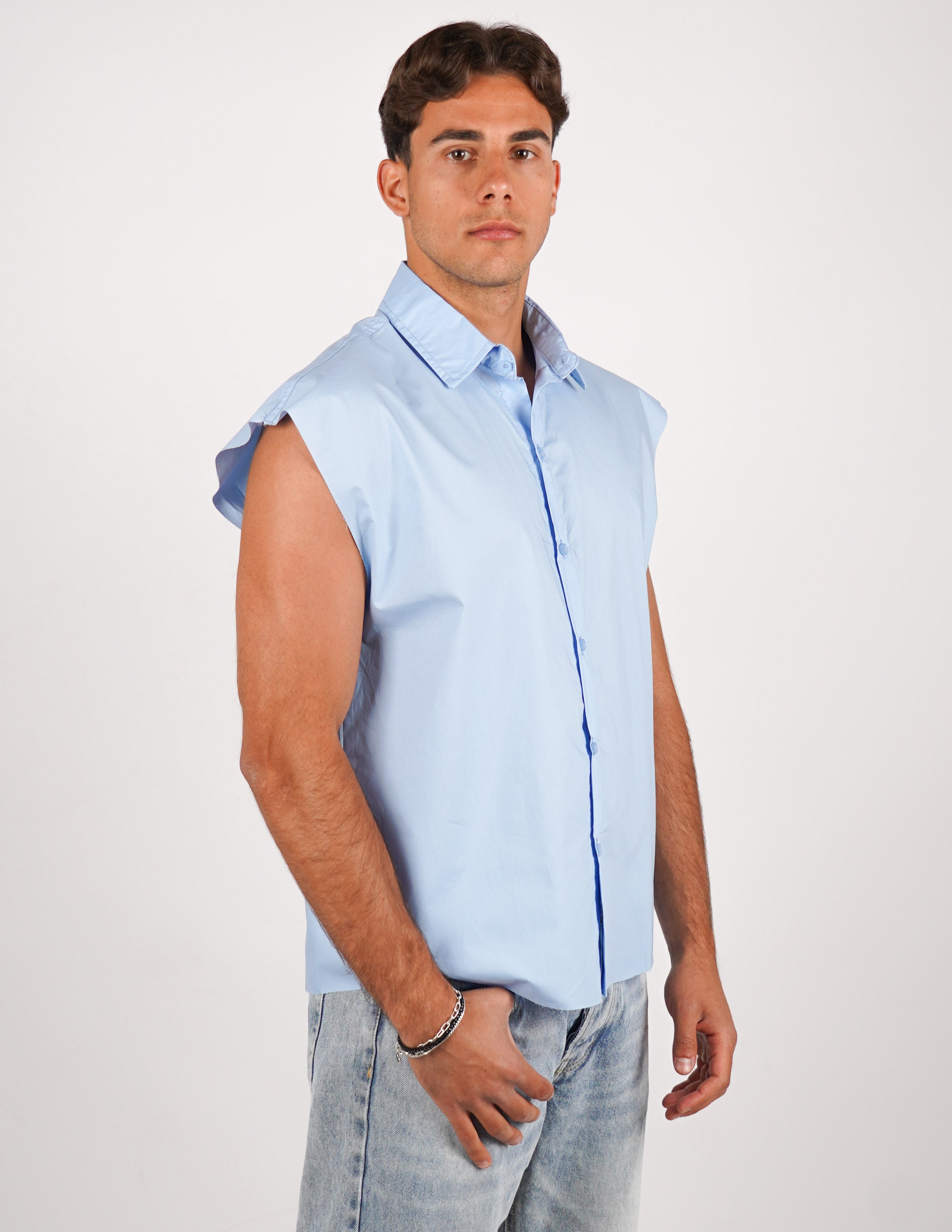 CAMICIA SMANICATA TINTA UNITA