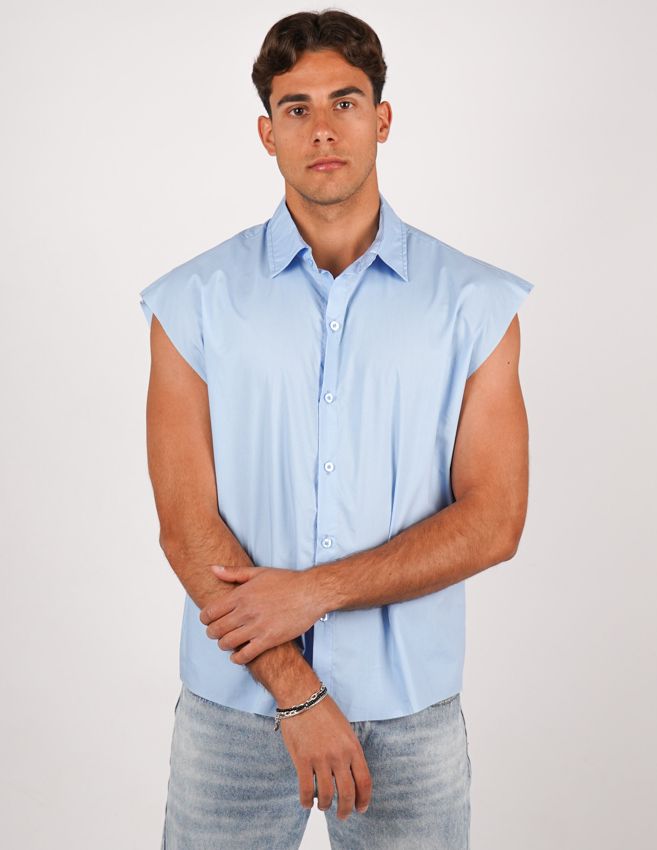 CAMICIA SMANICATA TINTA UNITA