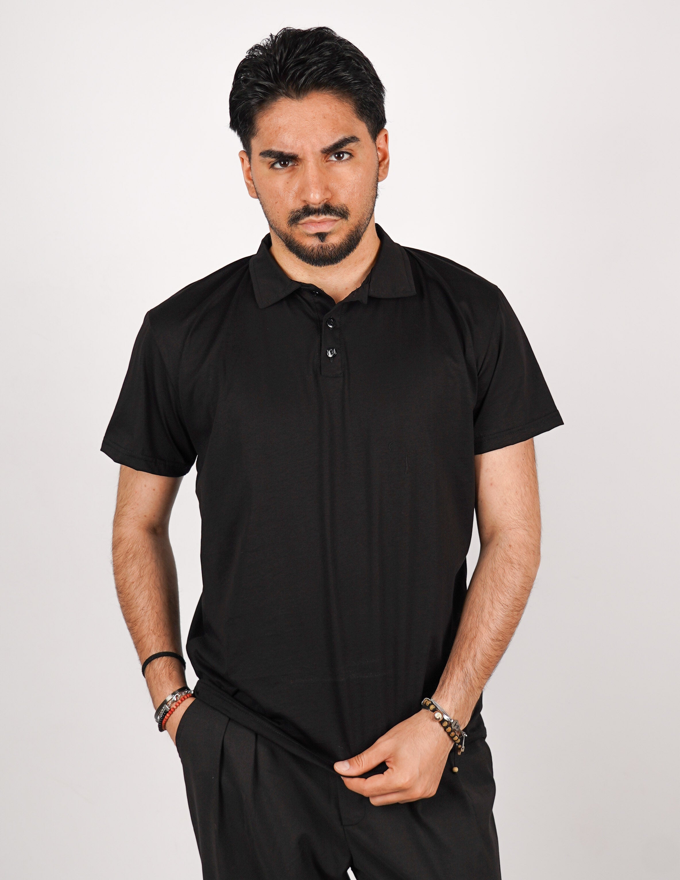 POLO TRE BOTTONI FINE TEX