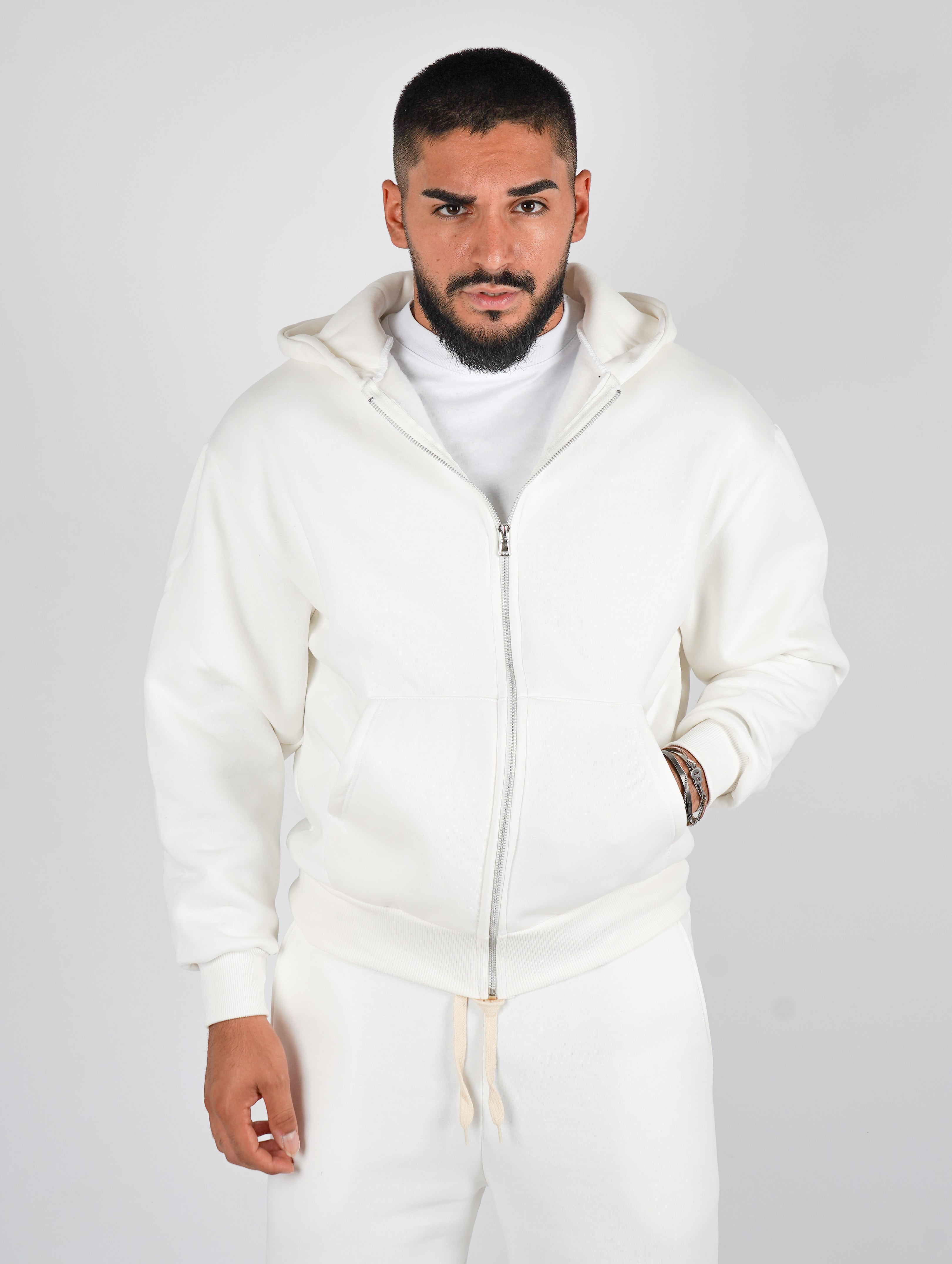 FELPA BOXY FIT CON ZIP