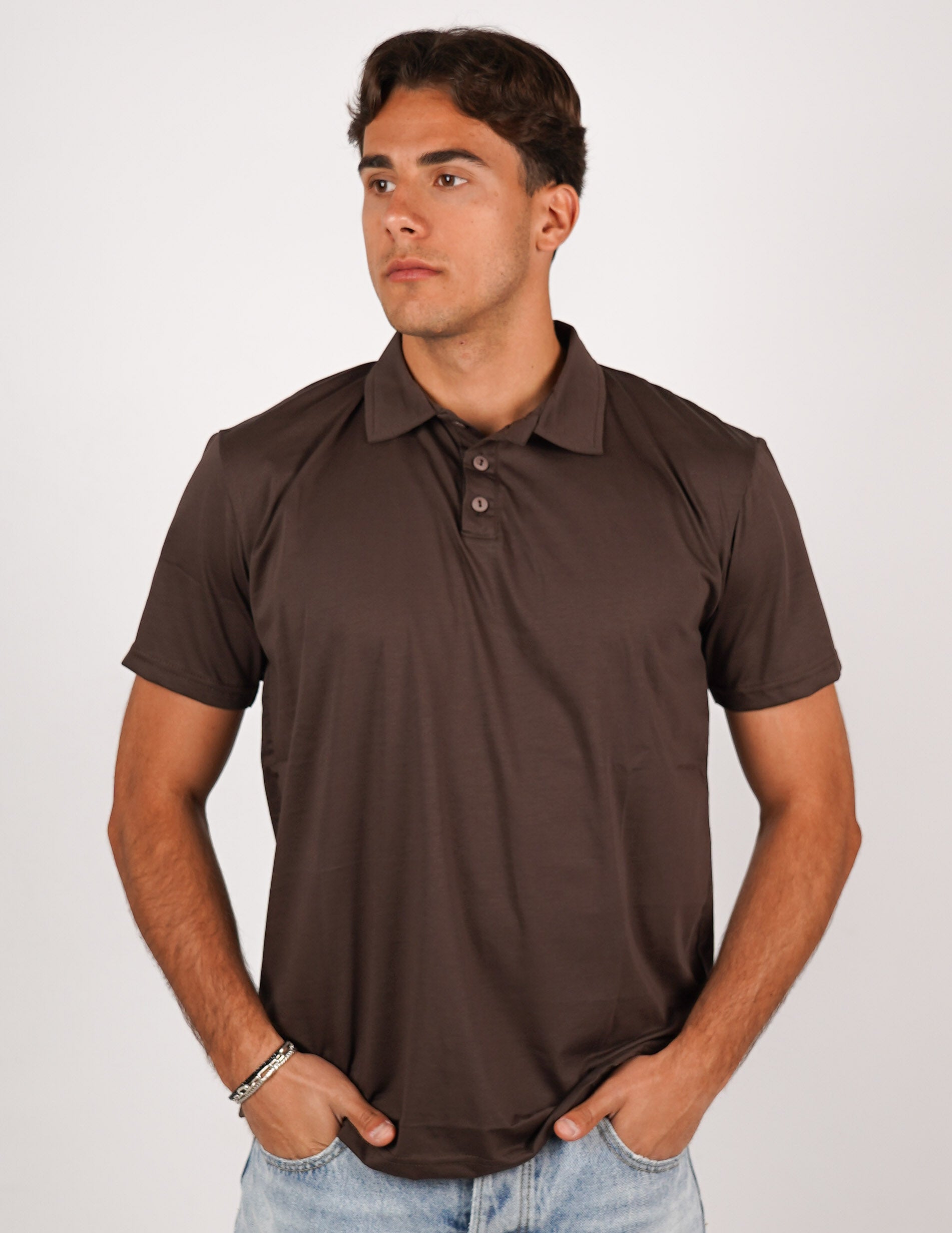 POLO TRE BOTTONI FINE TEX