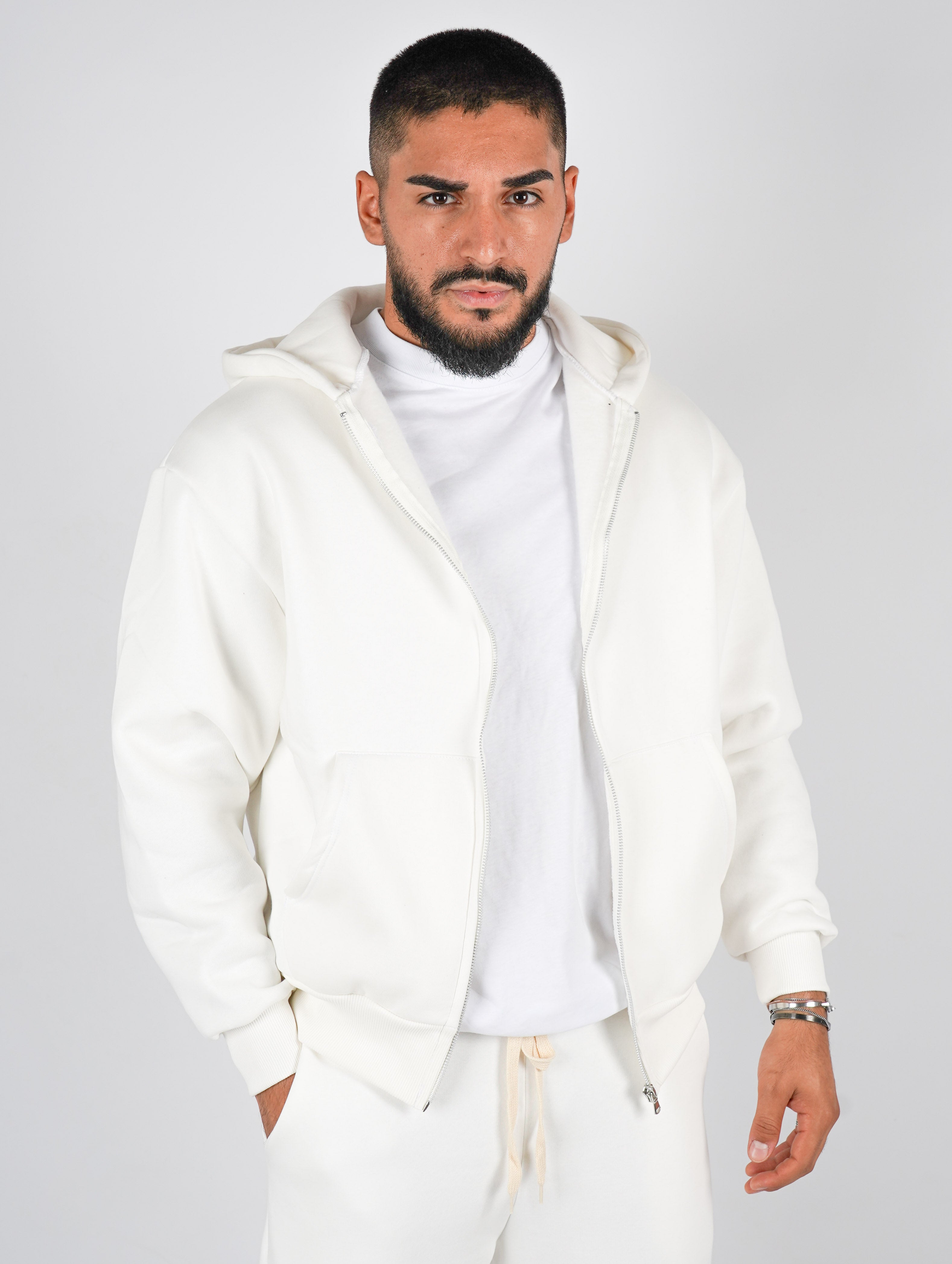 FELPA BOXY FIT CON ZIP