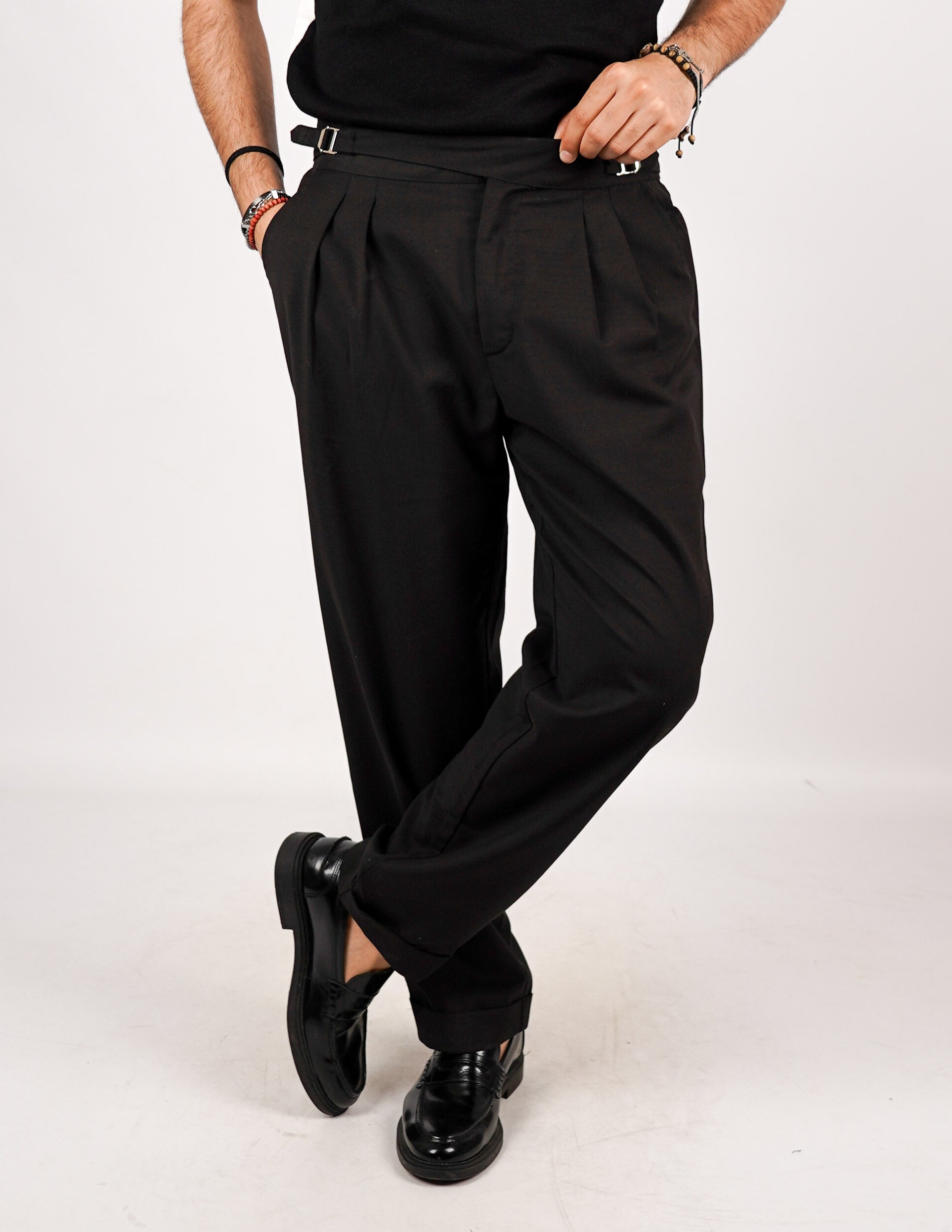 PANTALONE ELEGANTE CON FIBIA