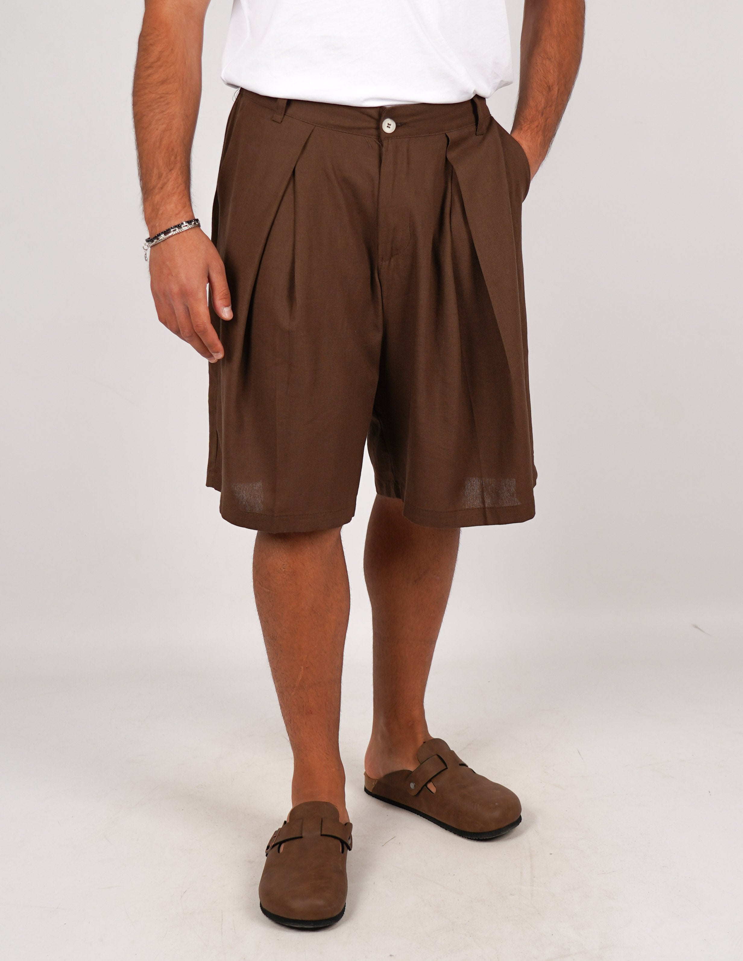 BERMUDA ELEGANTE IN LINO CON PENCE