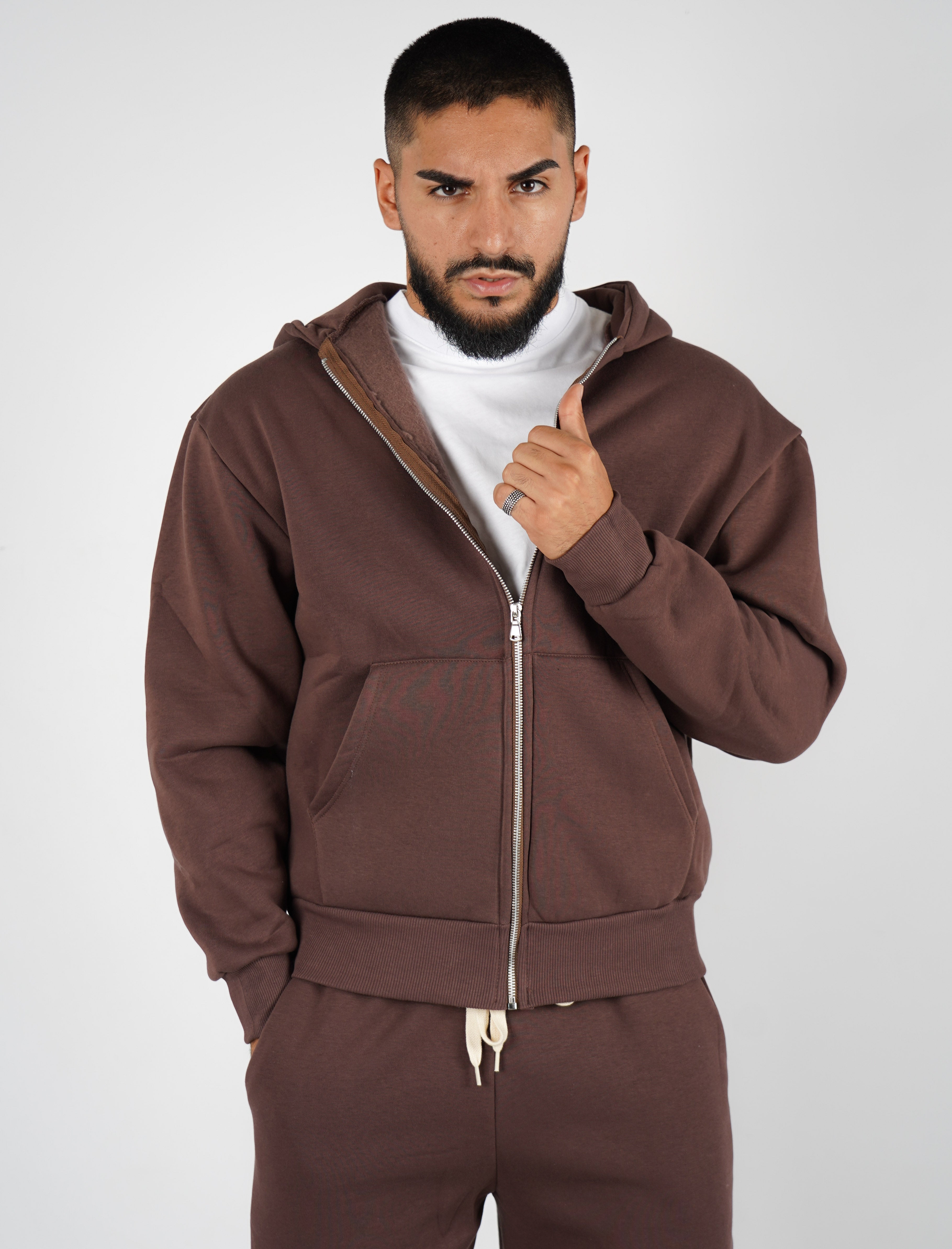 FELPA BOXY FIT CON ZIP