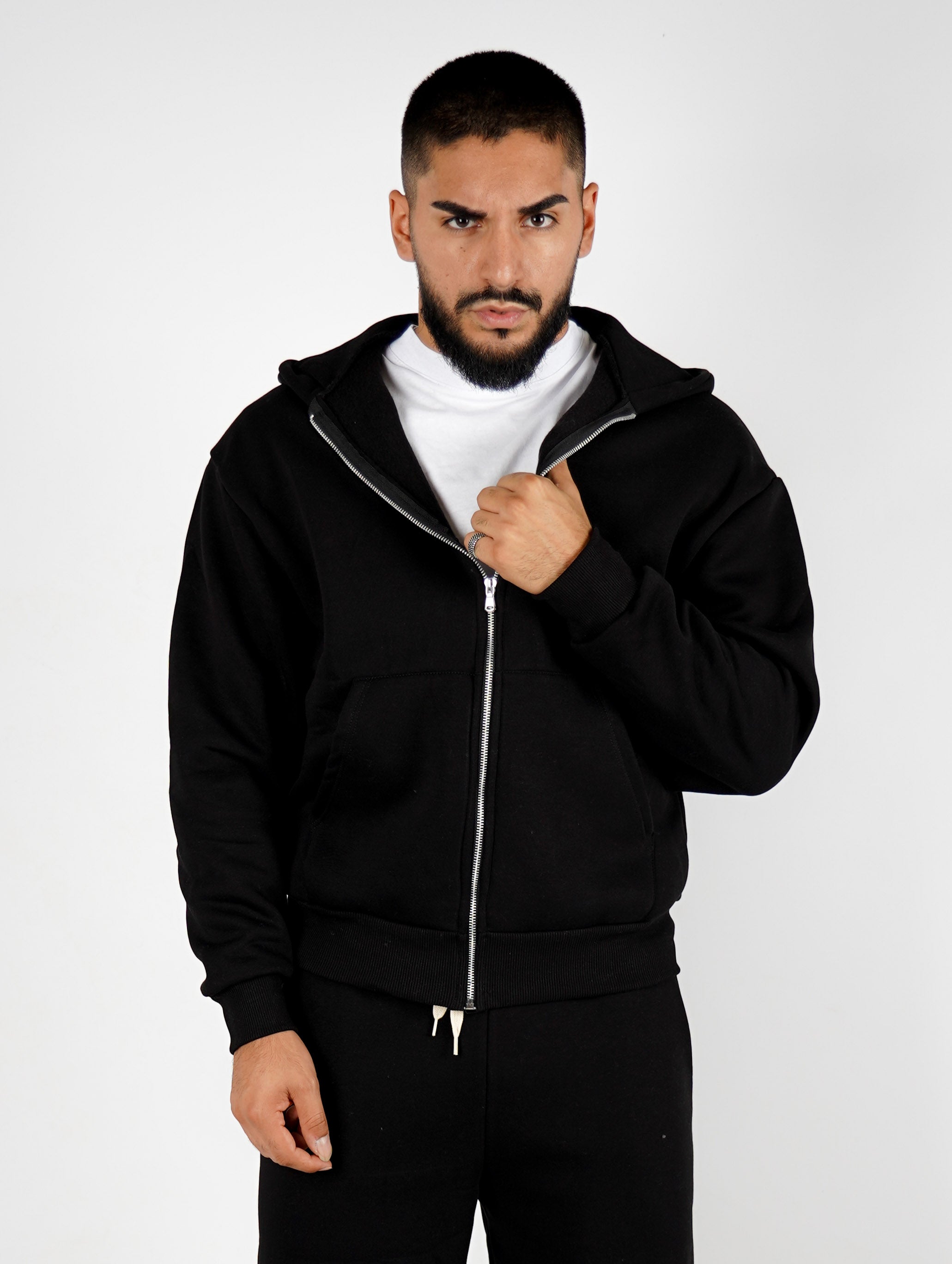 FELPA BOXY FIT CON ZIP