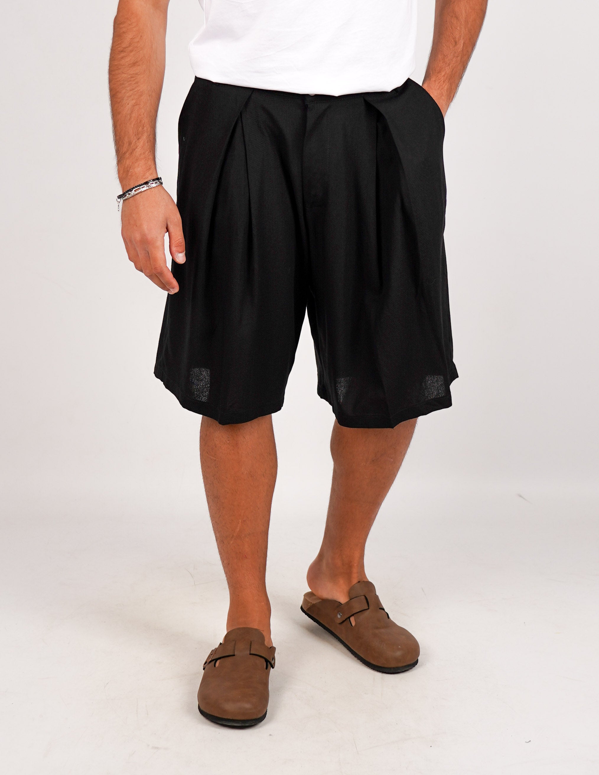 BERMUDA ELEGANTE IN LINO CON PENCE