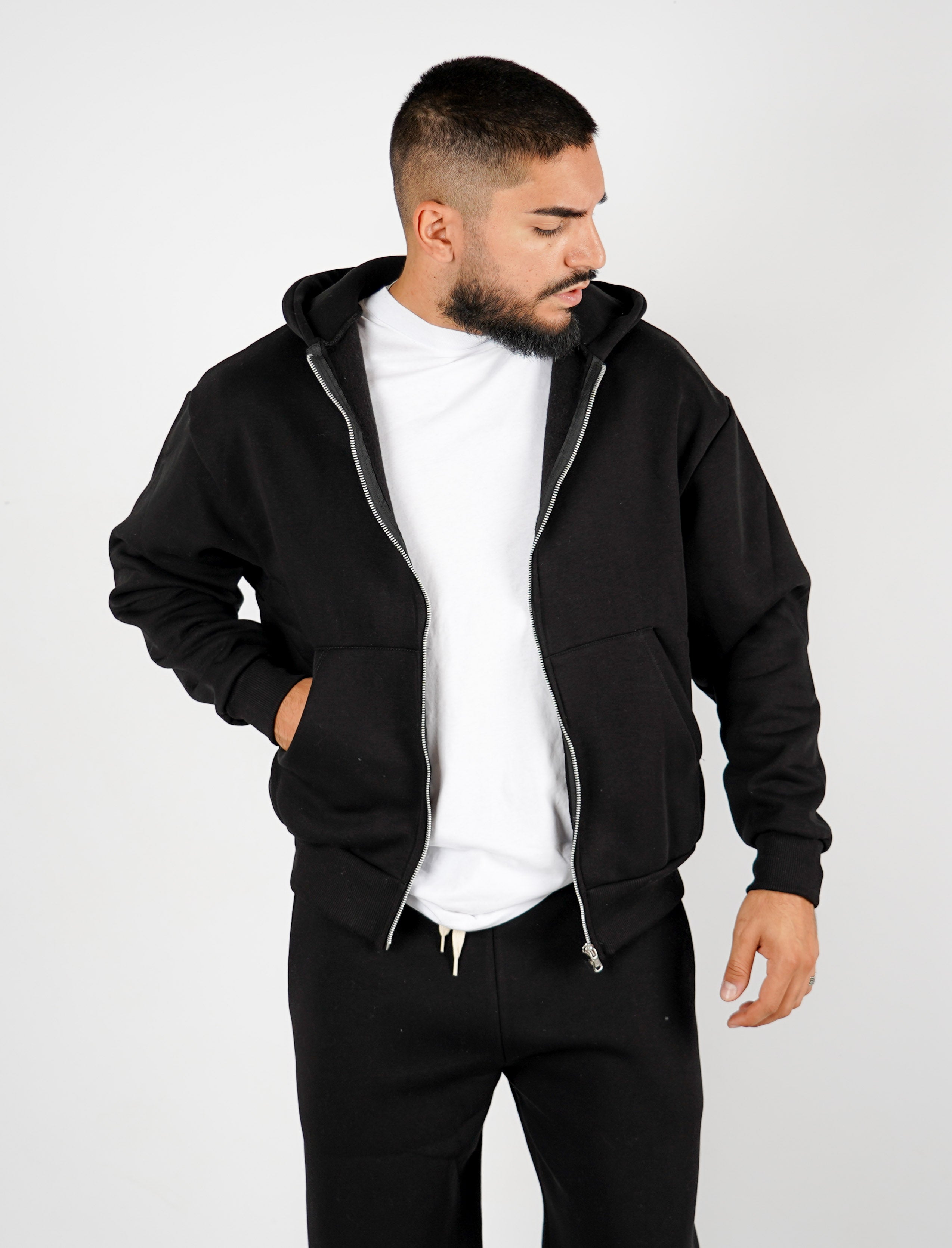 FELPA BOXY FIT CON ZIP