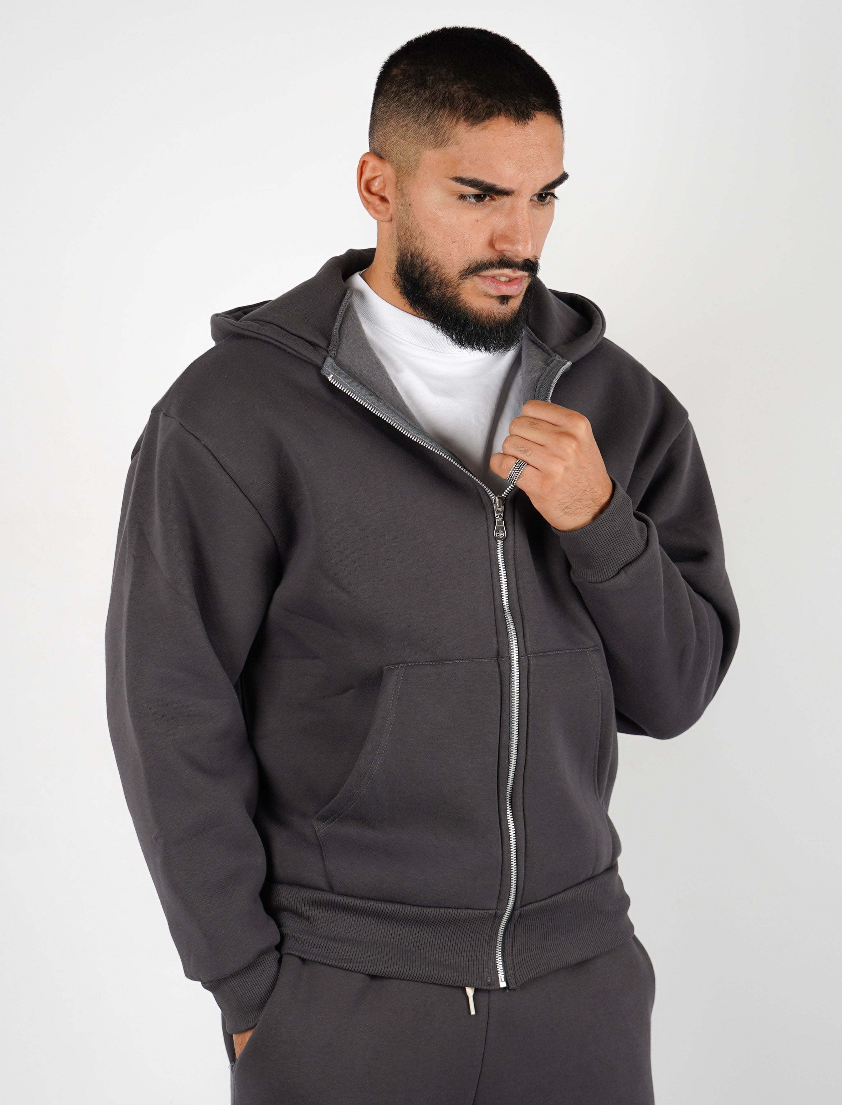 FELPA BOXY FIT CON ZIP